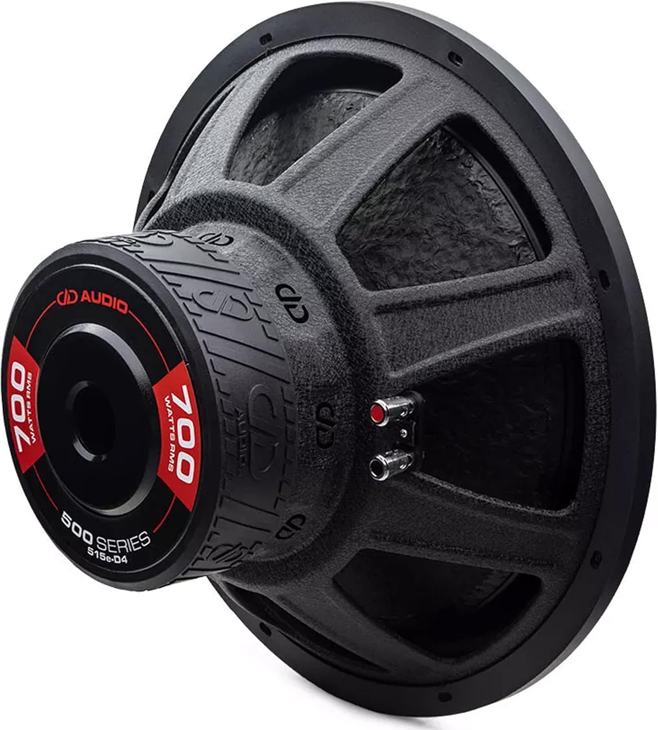 DD Audio 515E-D4 15-inch Subwoofer, angled rear view