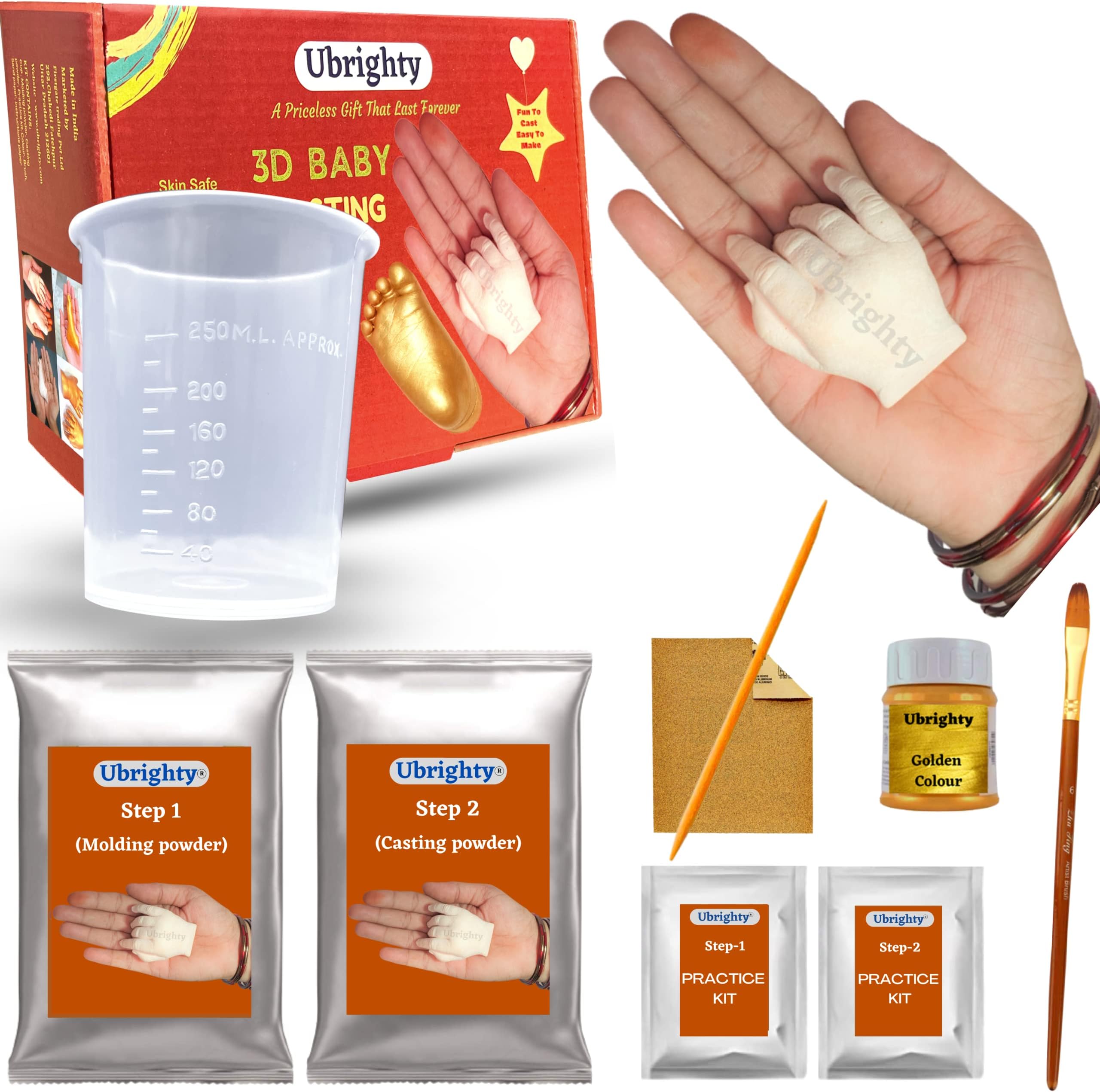 Ubrighty 3D Casting Kit for Baby, Hand Print and Foot Print, Printing