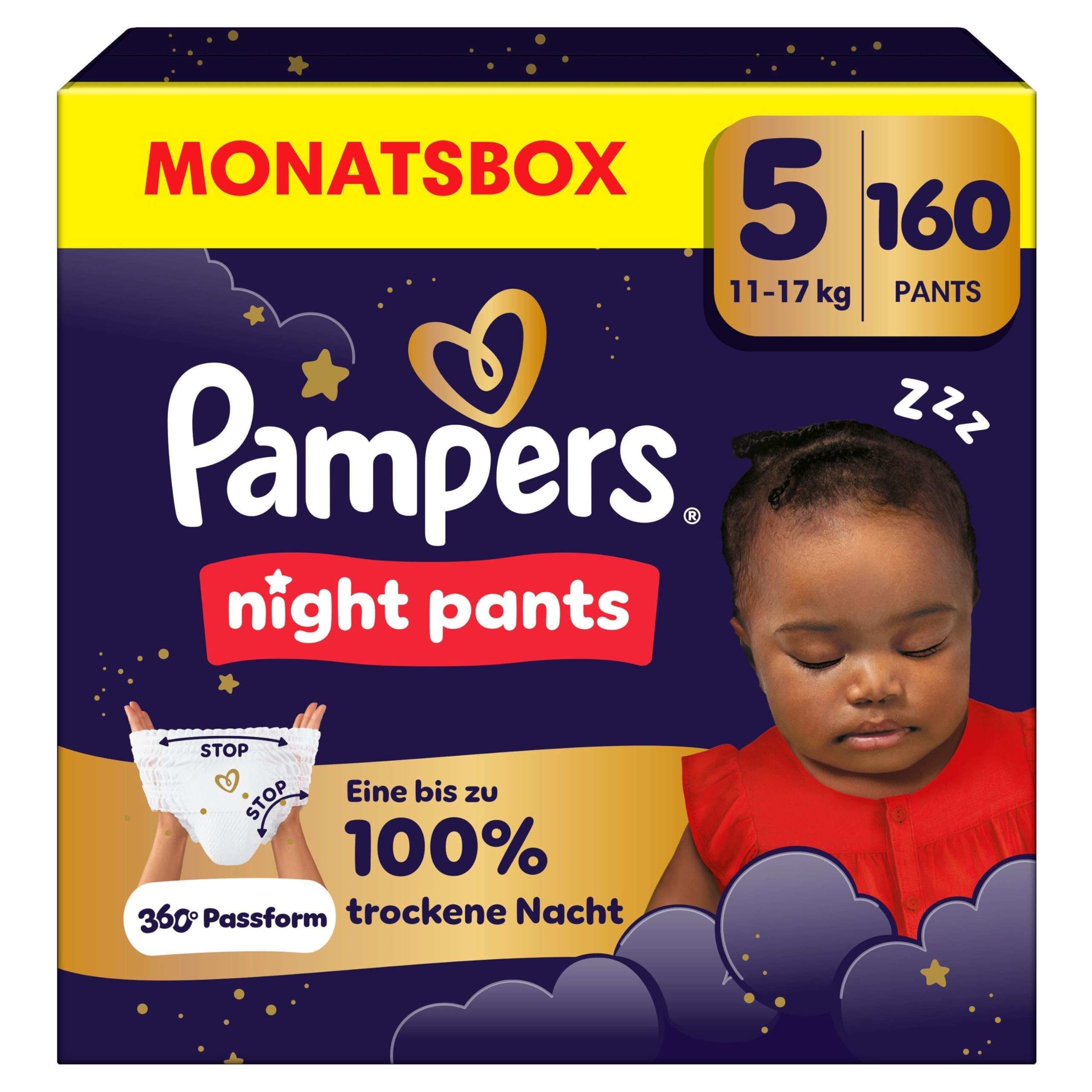 Pampers Night Pants Größe 5, 160 Windeln, 11-17kg, Pampers Night Pants Bieten Zusätzlichen Schutz Für Die Ganze Nacht