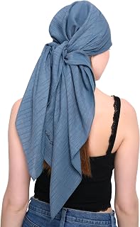 Square Head Scarf – Wood Effect Pattern Soft Viscose for Women’s Hair Loss, Alopecia, Chemo