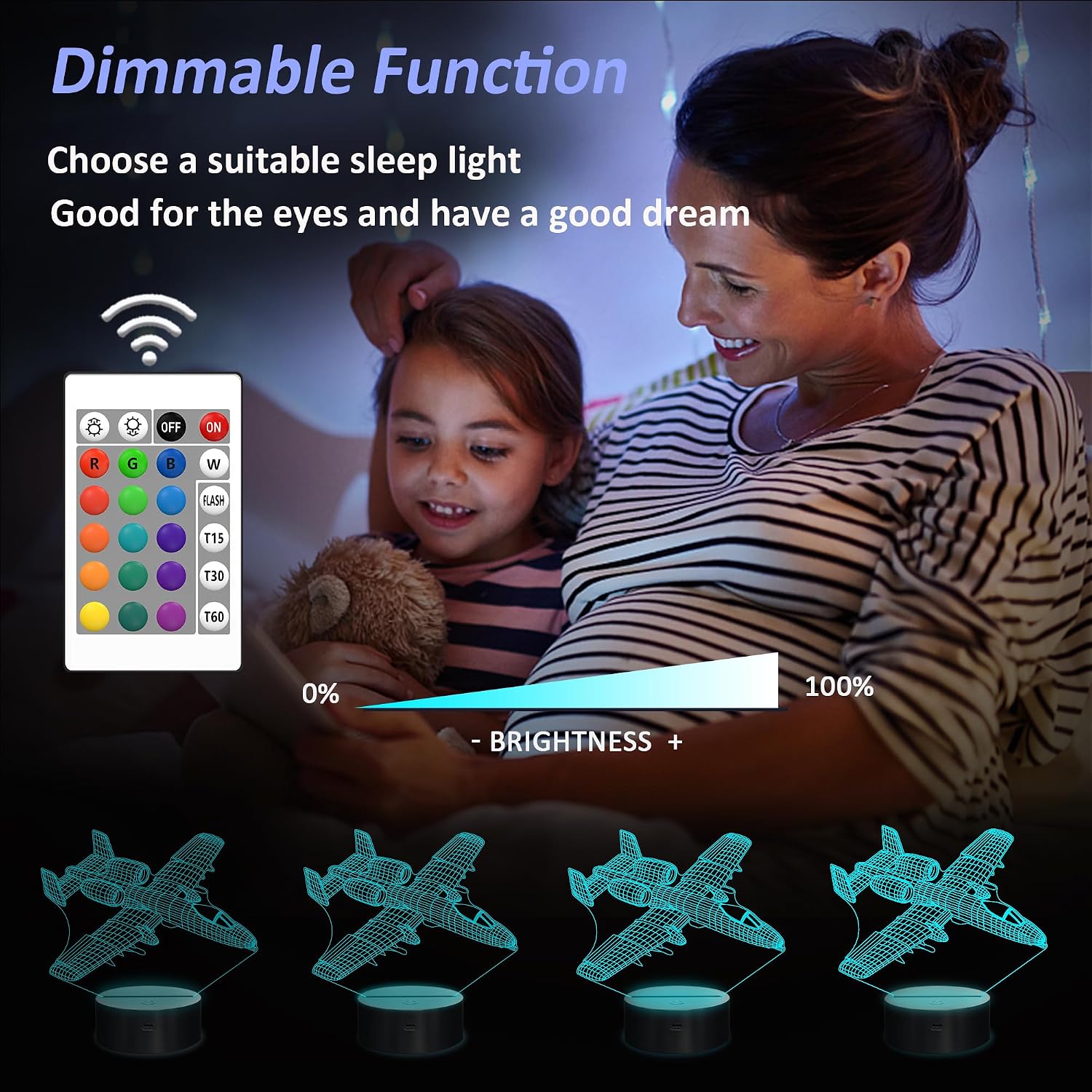 OkiyiD Airplane Model Gifts for Boys Men Pilot,16 Colors Airplane Night Light for Aviation Lovers Room Decor, A10 Warthog Plane 3D Illusion Lamp for Kids Xmas Gifts