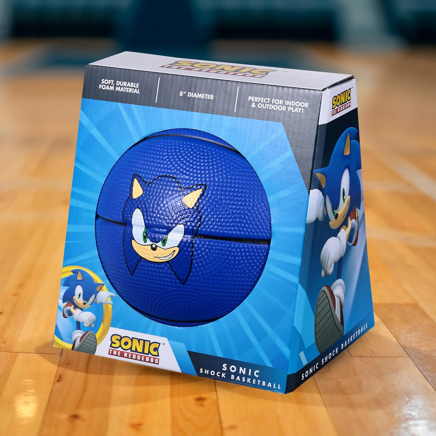Voyager Sonic the Hedgehog Foam Basketball for Kids, Soft Lightweight Indoor Outdoor Play Ball, Durable Foam Sports Ball for Children Ages 5+ (8-Inch) | Durable Construction, Indoor & Outdoor Use, Kids & Youth, Includes Balls, 8-Inch