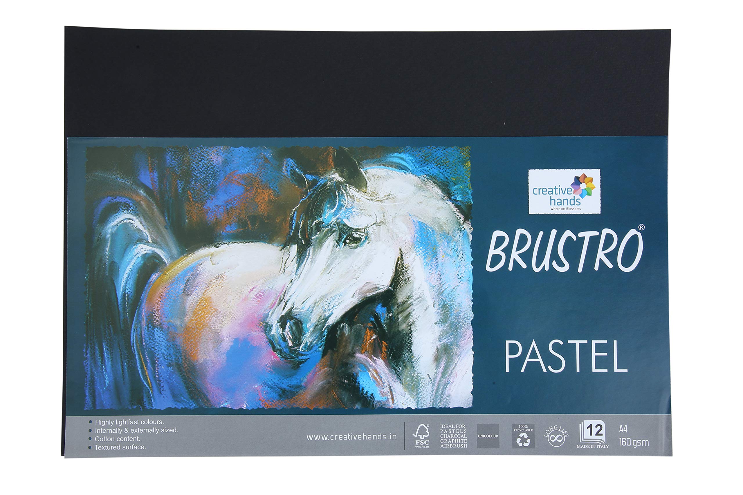 Brustro Artists Pastel Papers 160 GSM A4 Black 2 Packets (Each Packet Contains 12 Sheets) (B07657HK66) Amazon Price History, Amazon Price Tracker