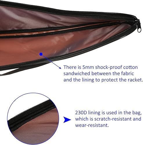 Miniatura 6 de M METERXITY Funda para raqueta de bádminton, ligera, acolchada, impermeable, con correa de hombro ajustable, para interiores y exteriores (verde)