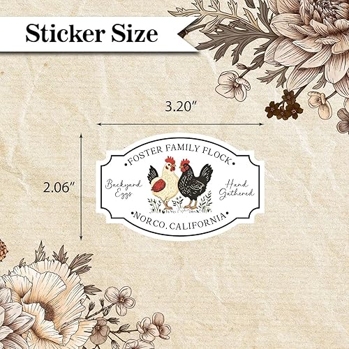 Vista 23 de Etiquetas adhesivas personalizables para cartón de huevos de gallina, tamaños de 2 pulgadas, etiquetas de embalaje personalizadas para huevos