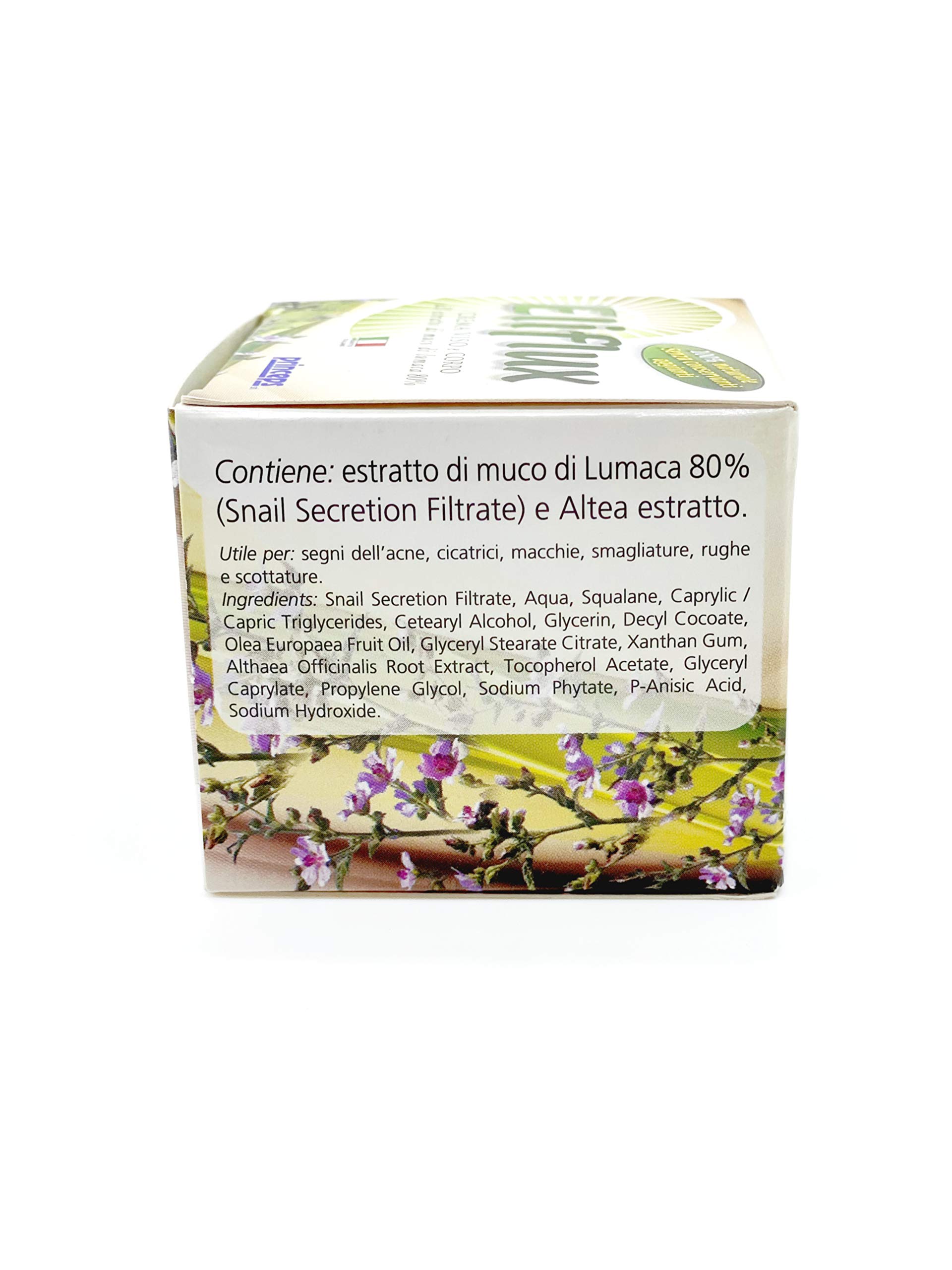Eliflux Crema Viso e Corpo Bava di Lumaca - 50 ml Estratto di muco di Lumaca 80% (Snail Secretion Filtrate) e Altea estratto Nutriente Rigenerativa