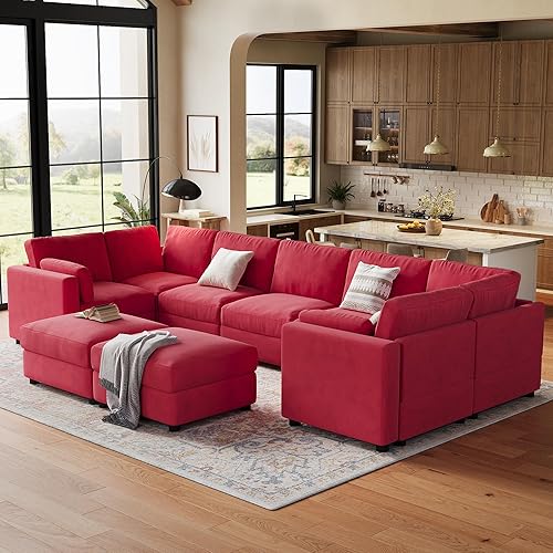 IDEALHOUSE 172" Modular Sectional Sofa, 9 Seater Sectional Couch, U-Shape