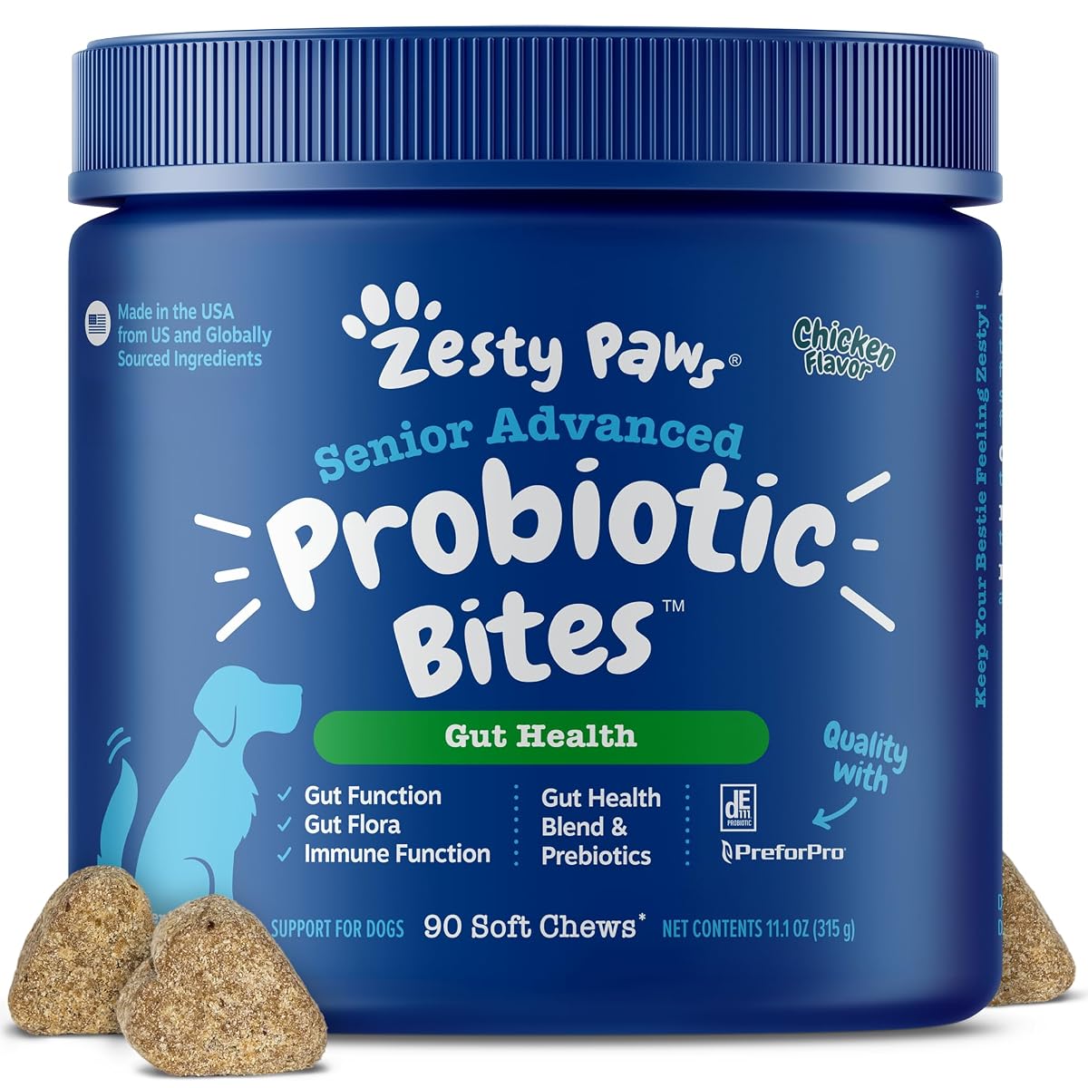 Zesty Paws Probiotics for Dogs - Digestive Enzymes for Gut Flora, Digestive