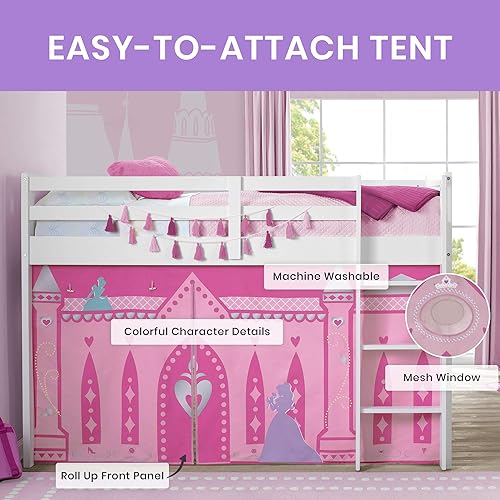Miniatura 4 de Tienda de campaña para cama de altillo Disney Princess - Juego de cortinas para cama de altillo baja (cama vendida por separado) de Delta Children