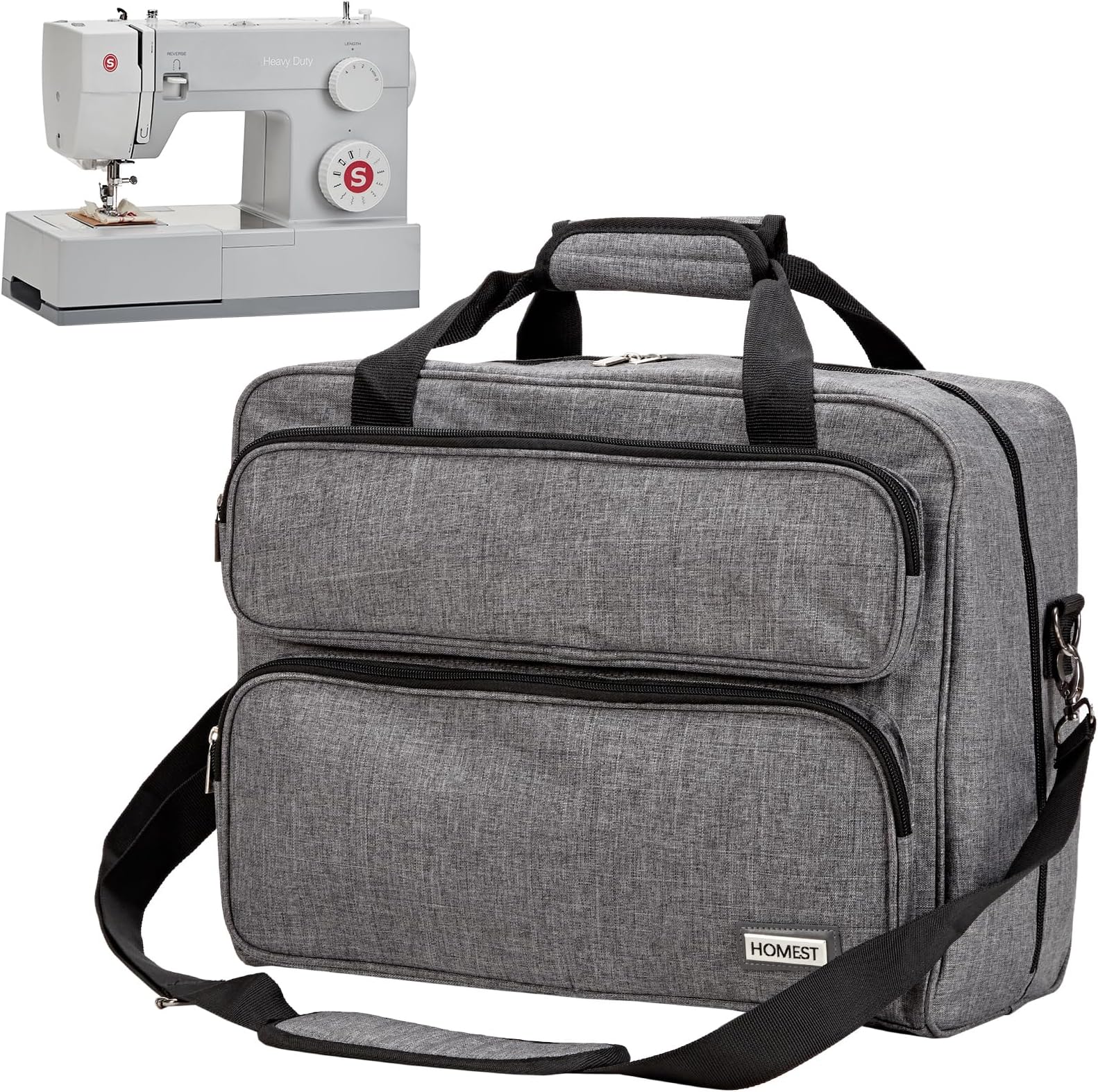 HOMEST Sewing Machine Carrying Case, Universal Tote Bag with Shoulder Strap Compatible with Most Standard Singer, Brother, Janome