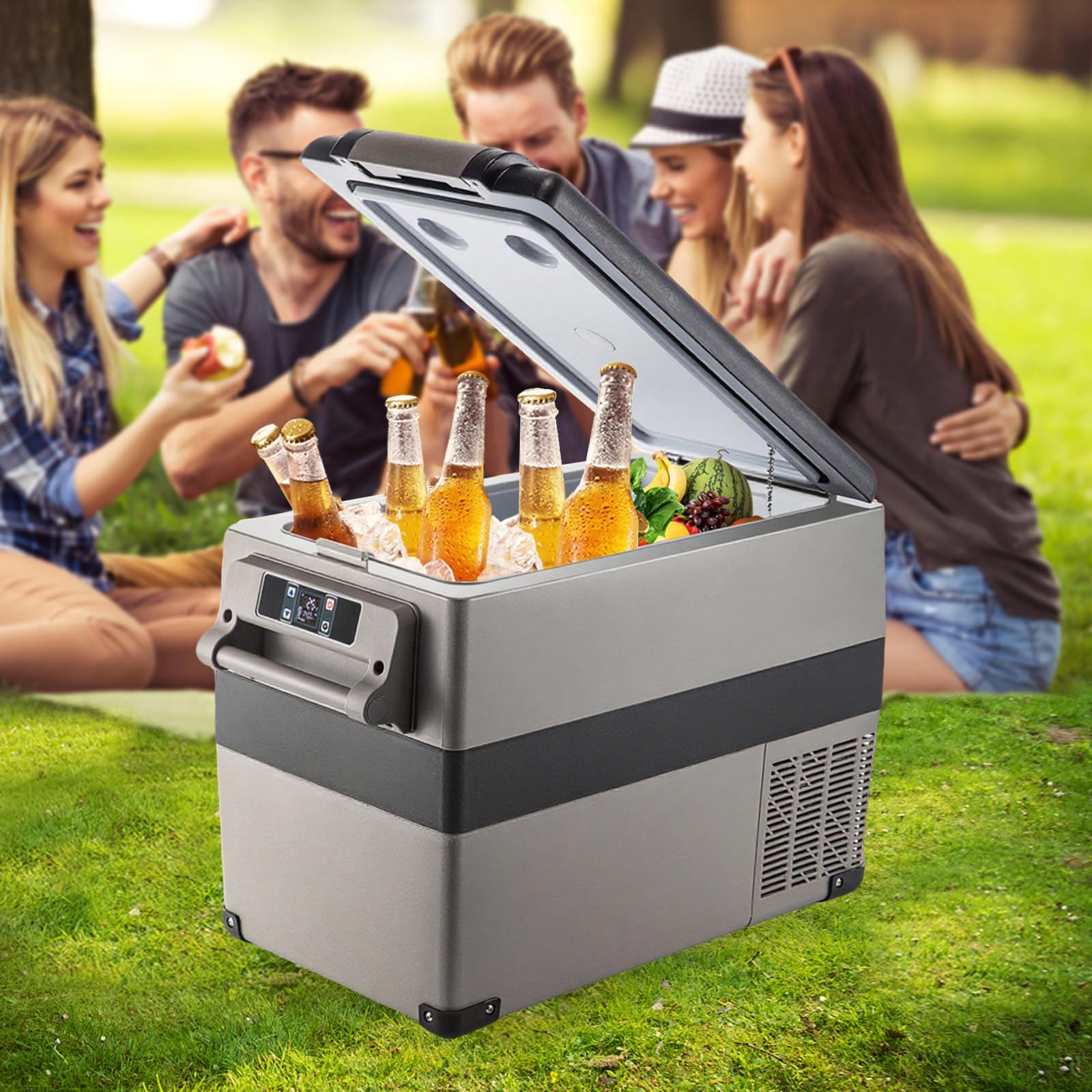 VEVOR Refrigerador para Coche 55 L Mini Caja del Congelador Caja Fresca Mini Frigorífico Coche Mini Nevera -20 a 10 Grados Centígrados para Camping Caravanas Picnics Festivales