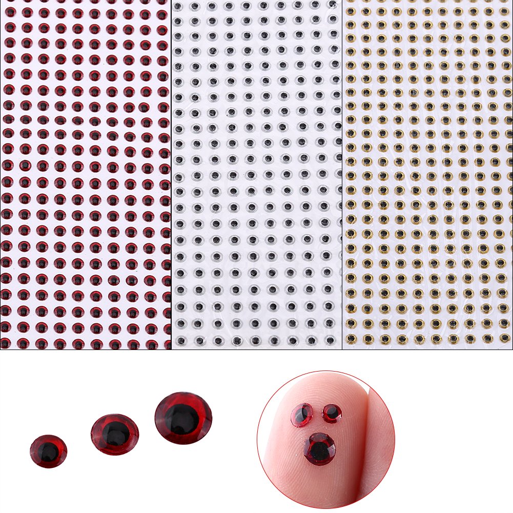 Alomejor 500PCS 3D epossidico occhi da pesca per esche Lure fai da te 3 MM4 MM5MM Lifelike Fish Eye occhi artificiale pesce esca Eye