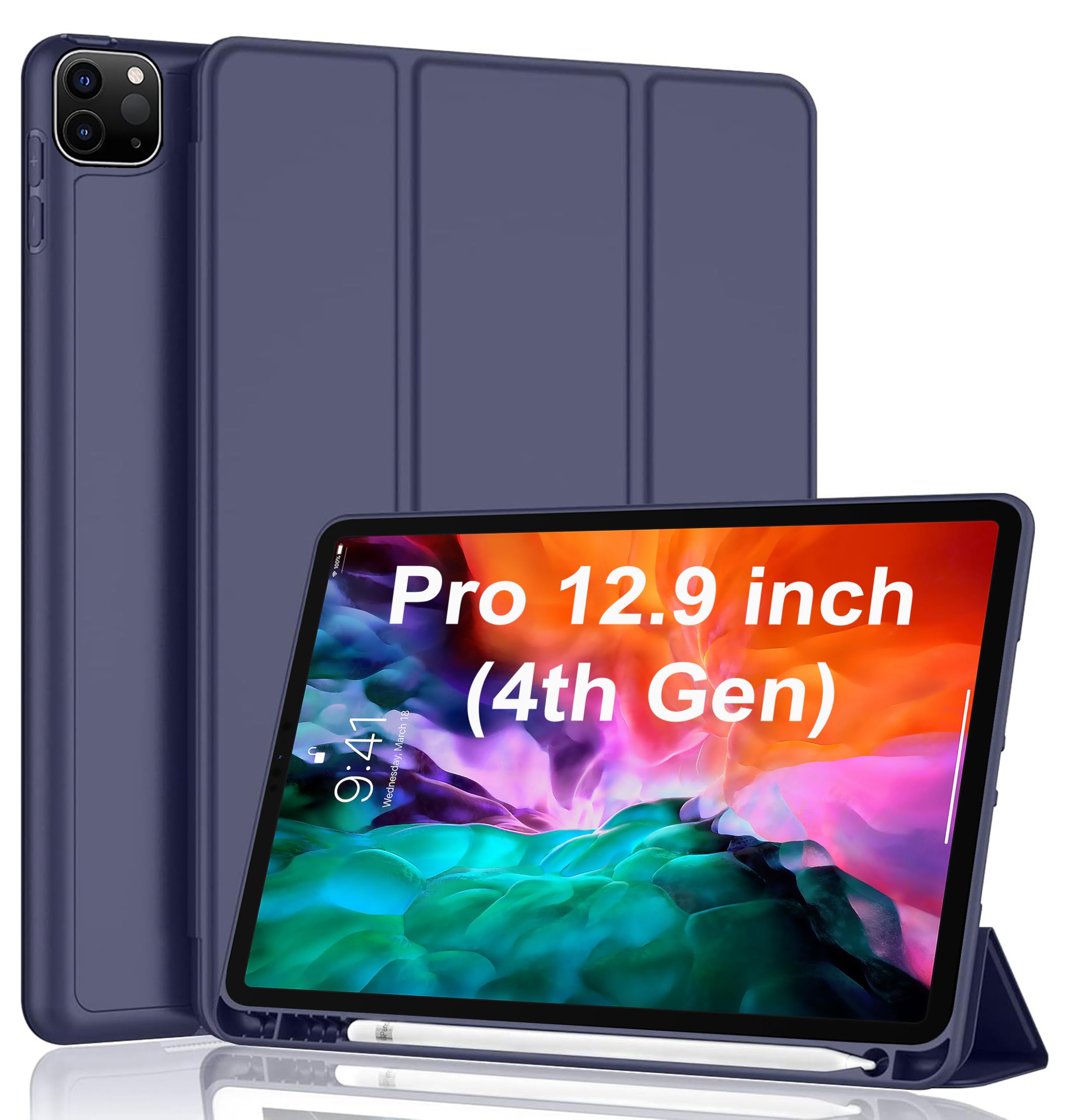 TGK Soft Flexible with Pencil Holder Trifold Flip Back Case Cover for iPad Pro 12.9 inch 4th Gen 2020 (Royal Blue) (B0D4K3VKLZ) Amazon Price History, Amazon Price Tracker