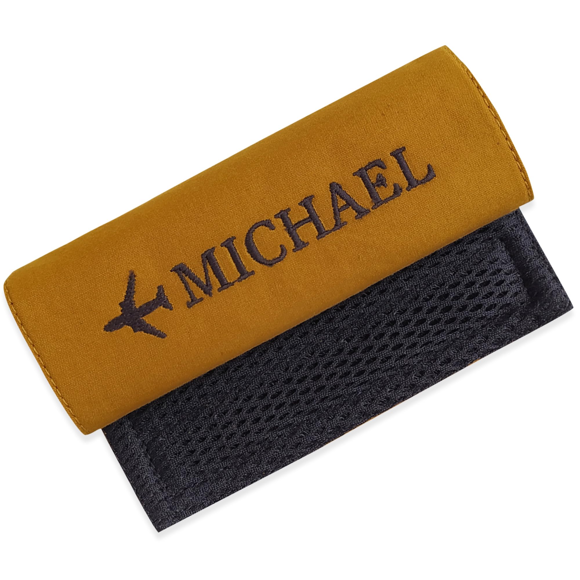 Personalized Luggage Handle Wrap Finder | Custom Embroidered Icon Monograms or Short Text ID Tag | Cover Identifier Marker for Suitcase or Bag | Grips