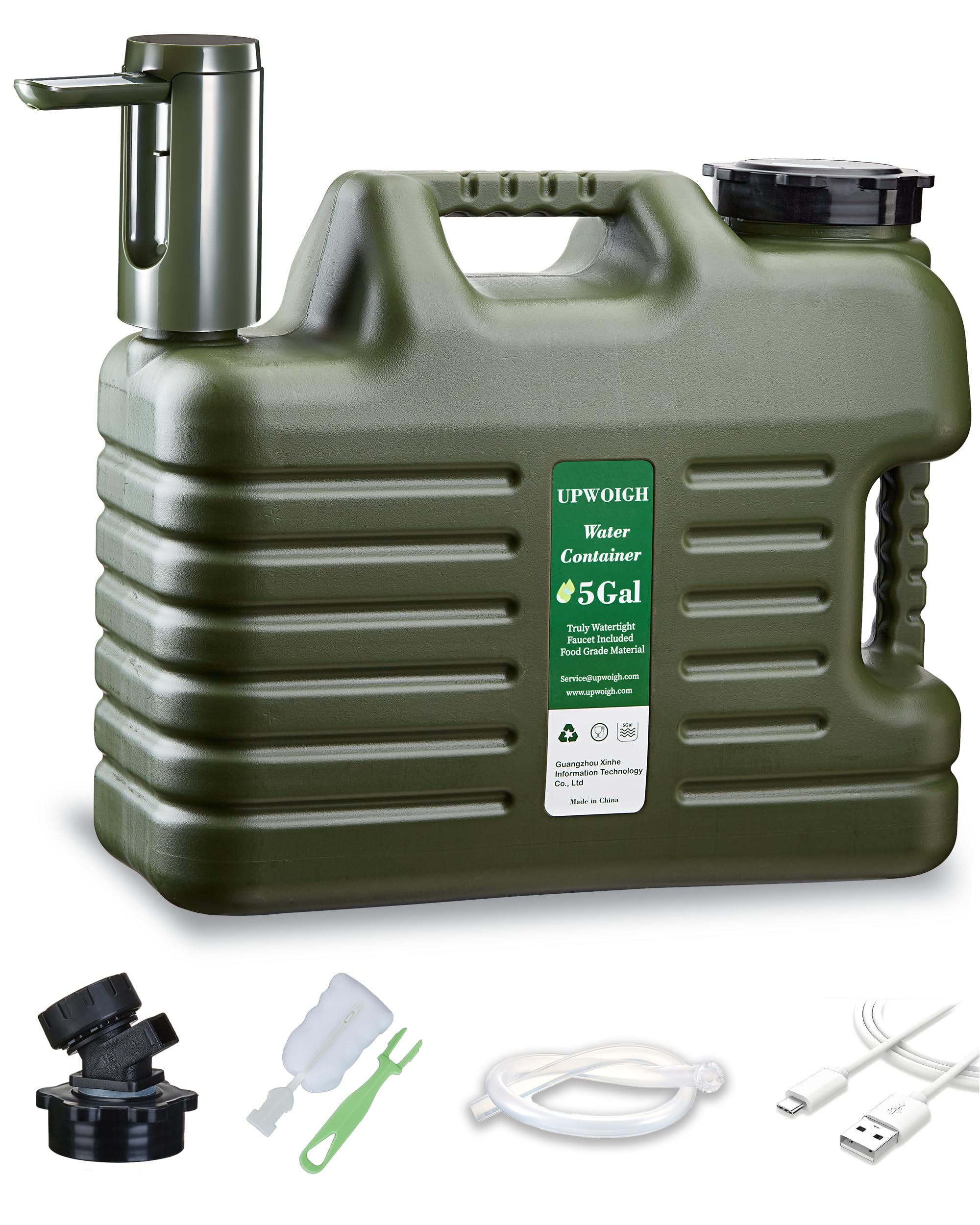 UPWOIGH 5 Gallon Water Jug with Rechargeable Touch Pump
