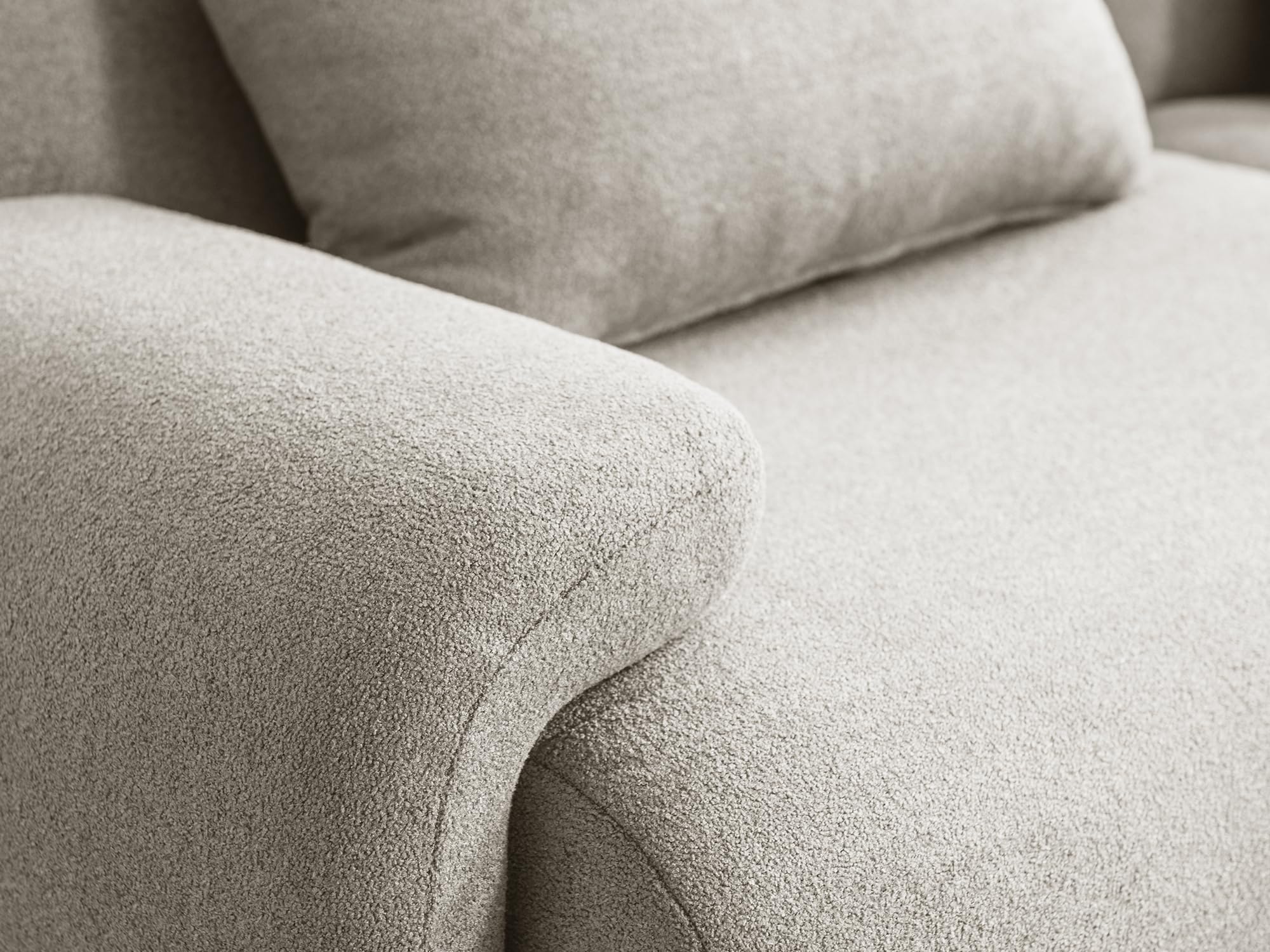 Modułowa sofa 3-osobowa, materiał Bouclé, zdejmowane poszewki na poduszki (kolor kremowo-beżowy, 3-osobowy)