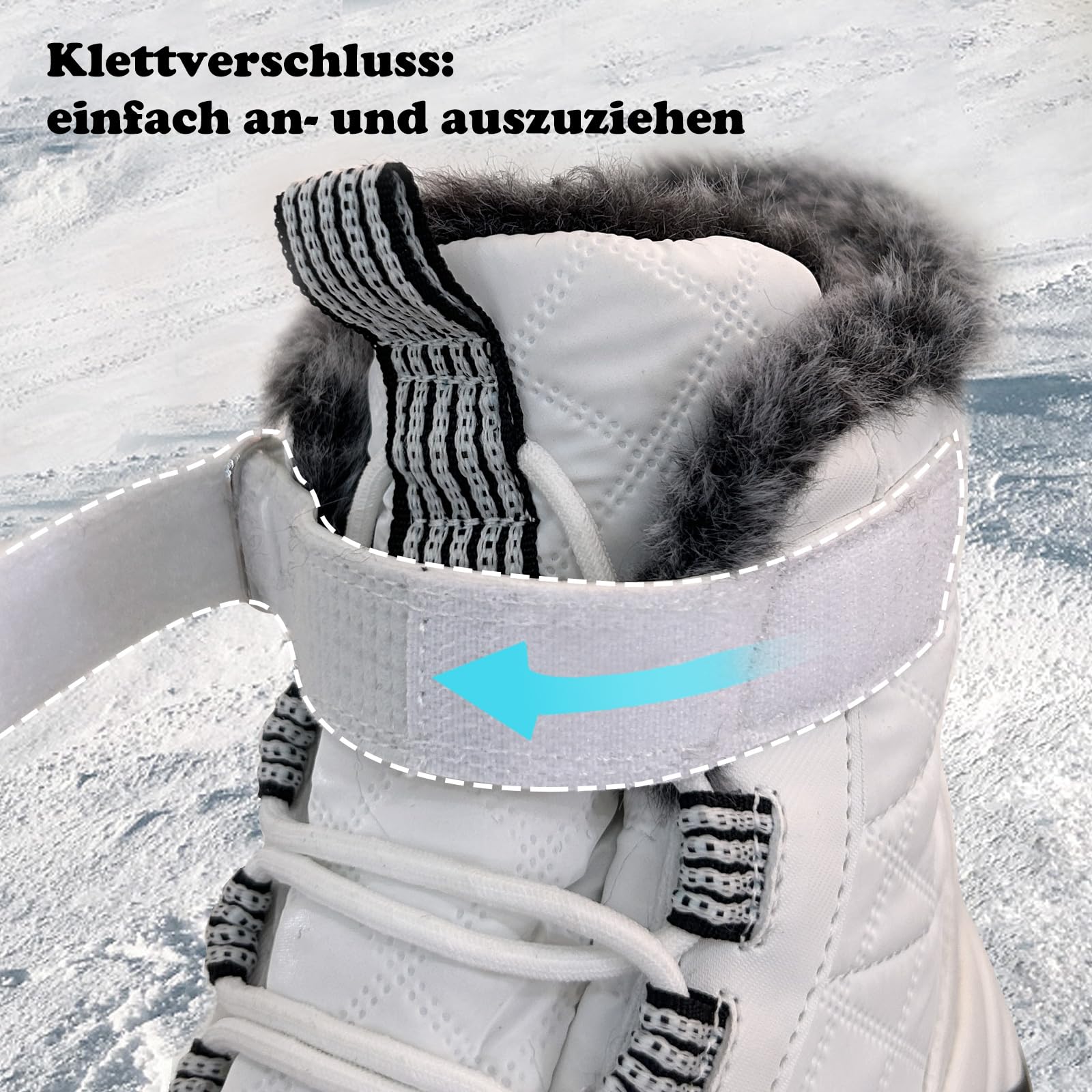 JMFCHI Winterschuhe Jungen Schneestiefel Mädchen Warm Gefüttert | Weiches Kunstpelzfutter, Rutschfeste Sohle, Guter Knöchelhalt, Einfaches Schnüren, Winterstiefel für Alltag, Outdoor, Wandern