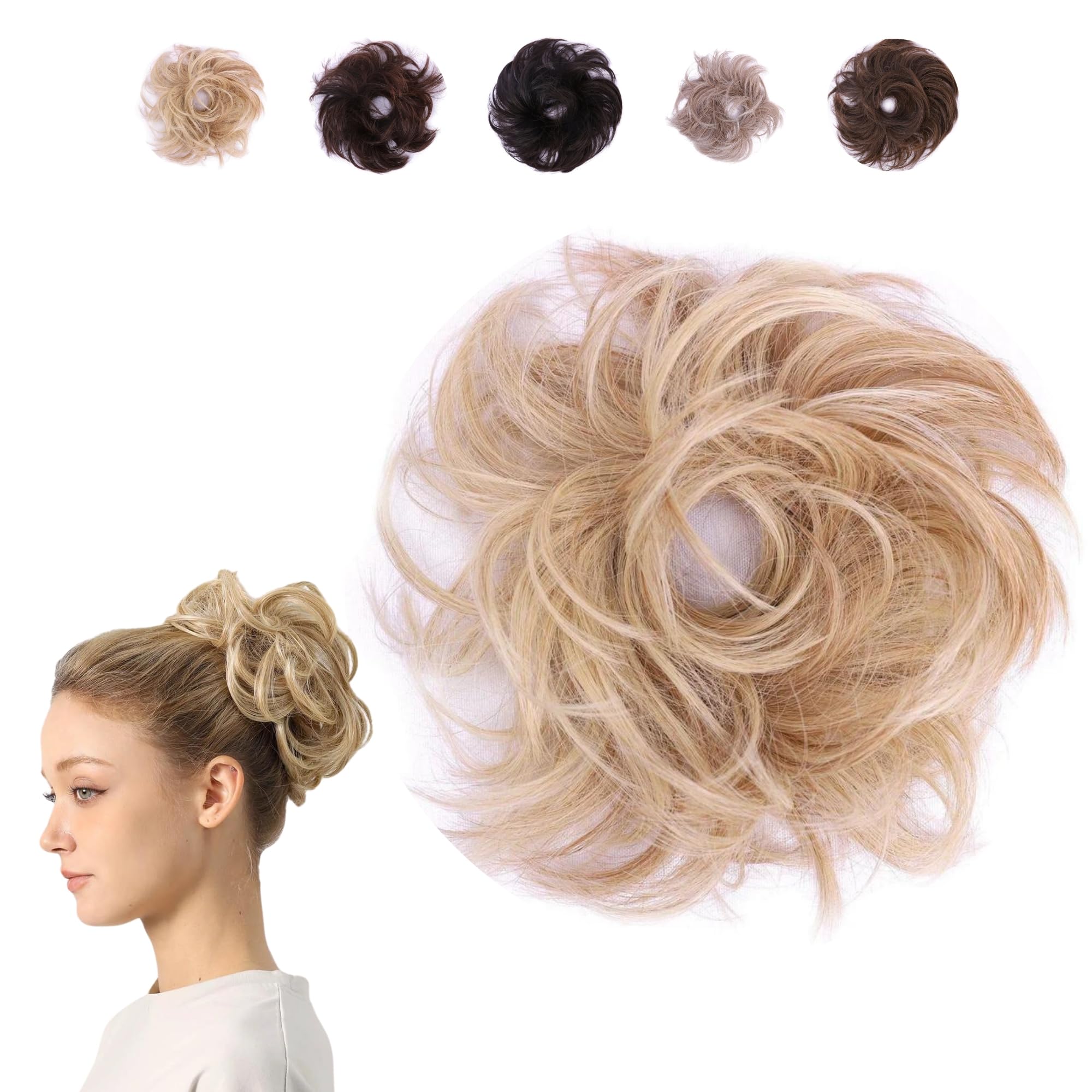 Amazon.com : Juvabun Small Messy Bun Hair Piece Medium  display picture 2