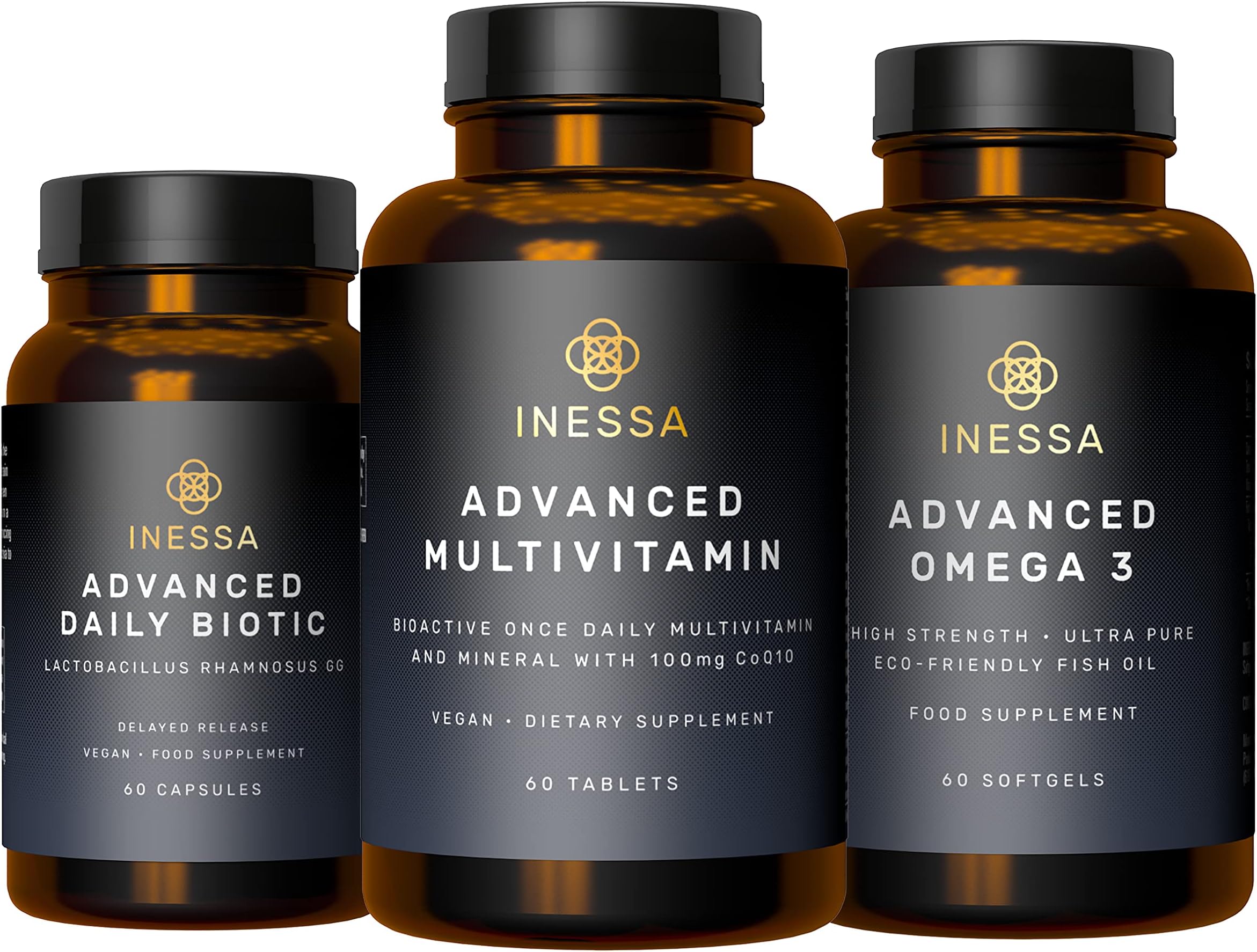 Essential Wellness Bundle | Multivitamin, Probiotic & Omega 3 Produced to a Clinical Grade for Optimal Wellness for Men and Woman
