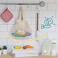 Vista 4 de Teamson Kids Little Chef Frankfurt - Juego de 21 alimentos de madera con frutas y verduras y bolsa de malla para comestibles, multicolor, verde