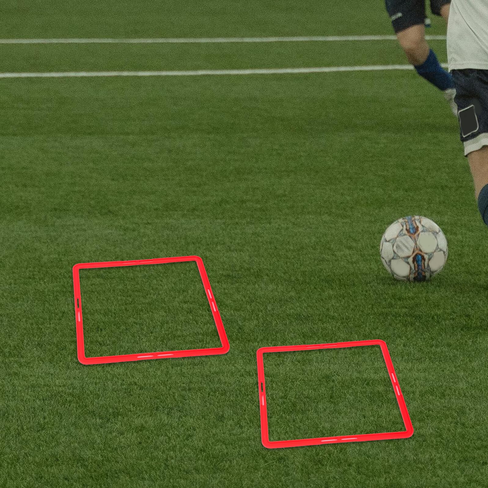 Abaodam 6 Anelli da Calcio per Allenamento Agilità, Cerchi di velocità Portatili in Plastica Resistente, Attrezzatura Sportiva per Esercizi Calcistici Adulti, Uso Indoor e Outdoor
