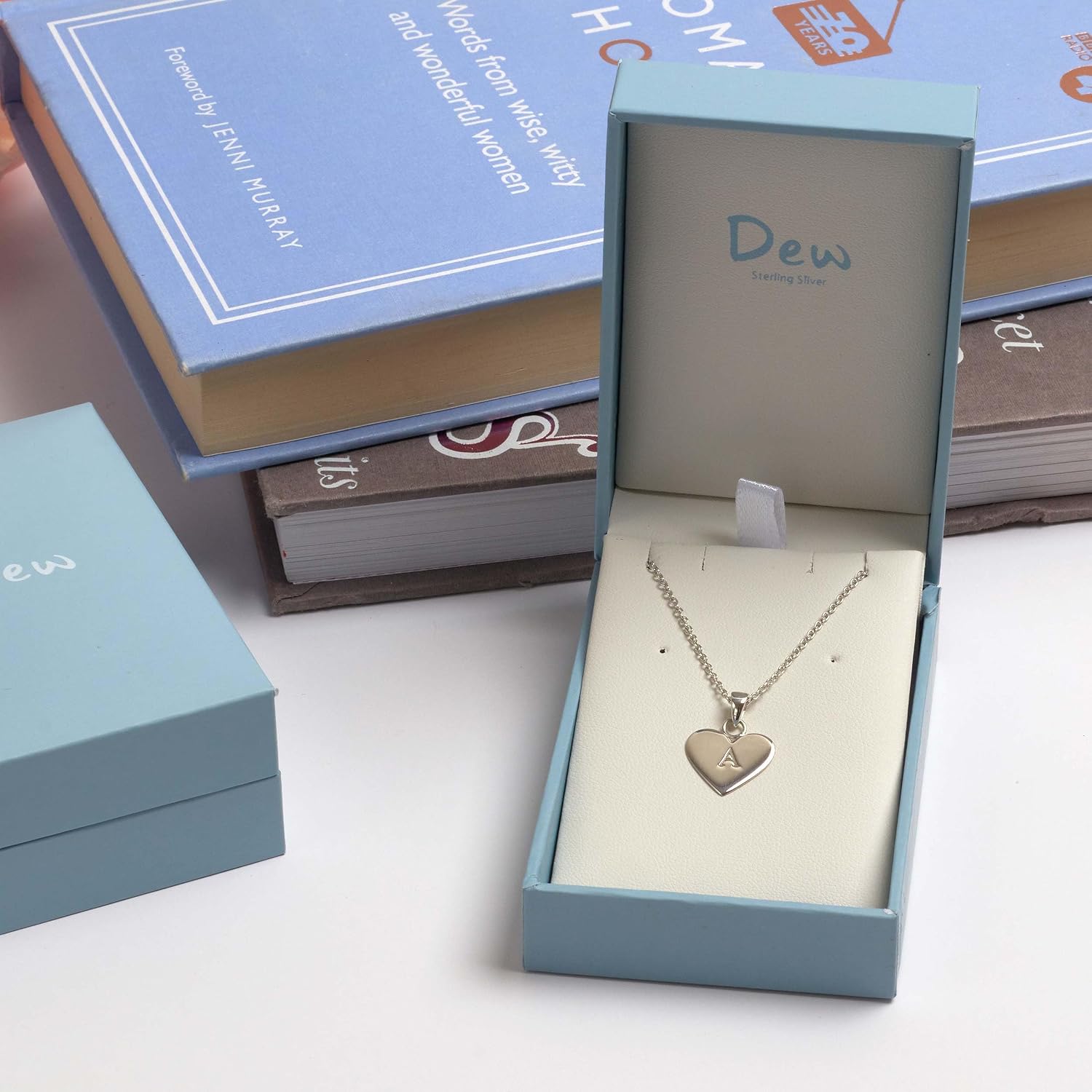Dew Sterling Silver Heart Initial A Necklace of 45.7cm