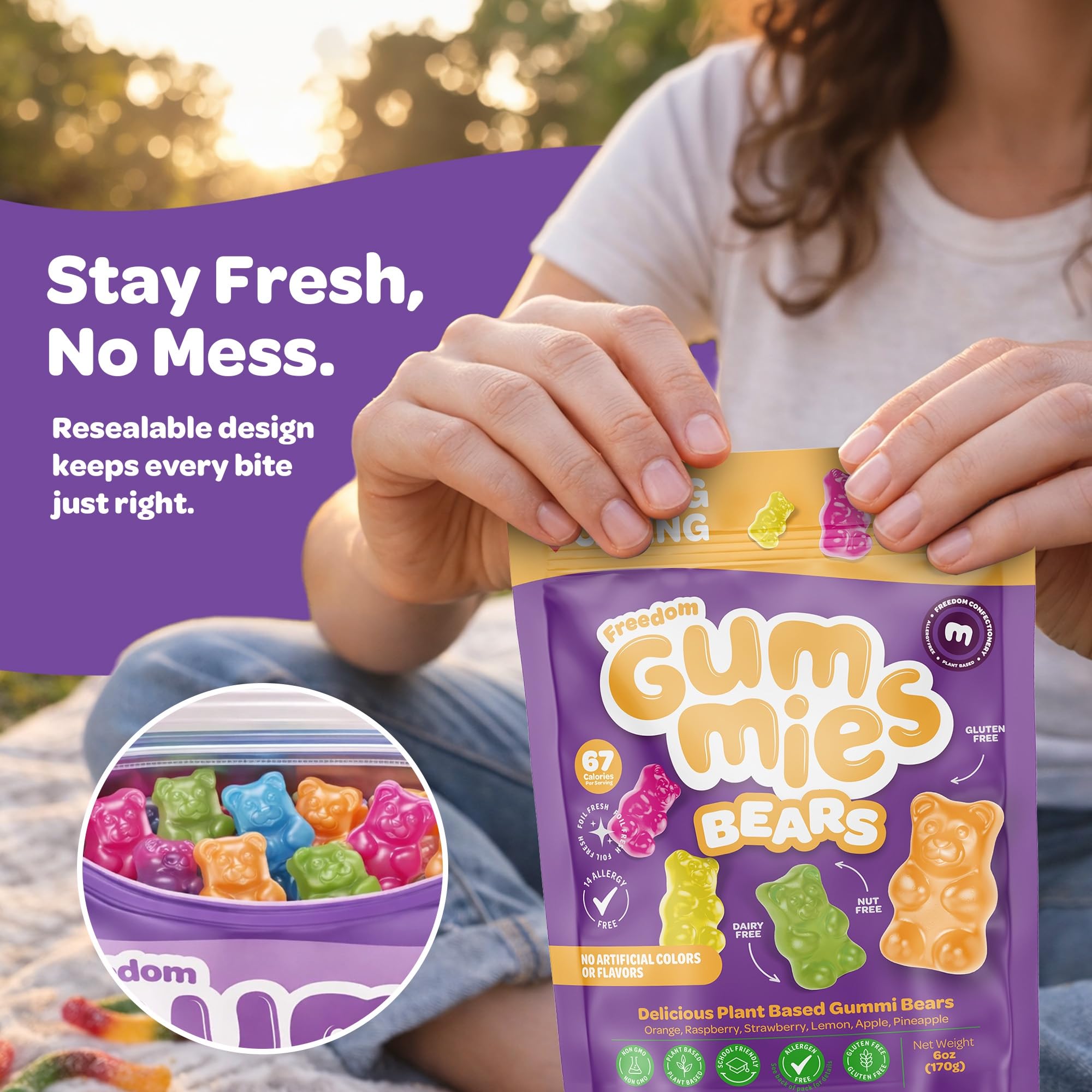 Amazon.com : Freedom Confectionery Gummi Bears – Fruity Vegan