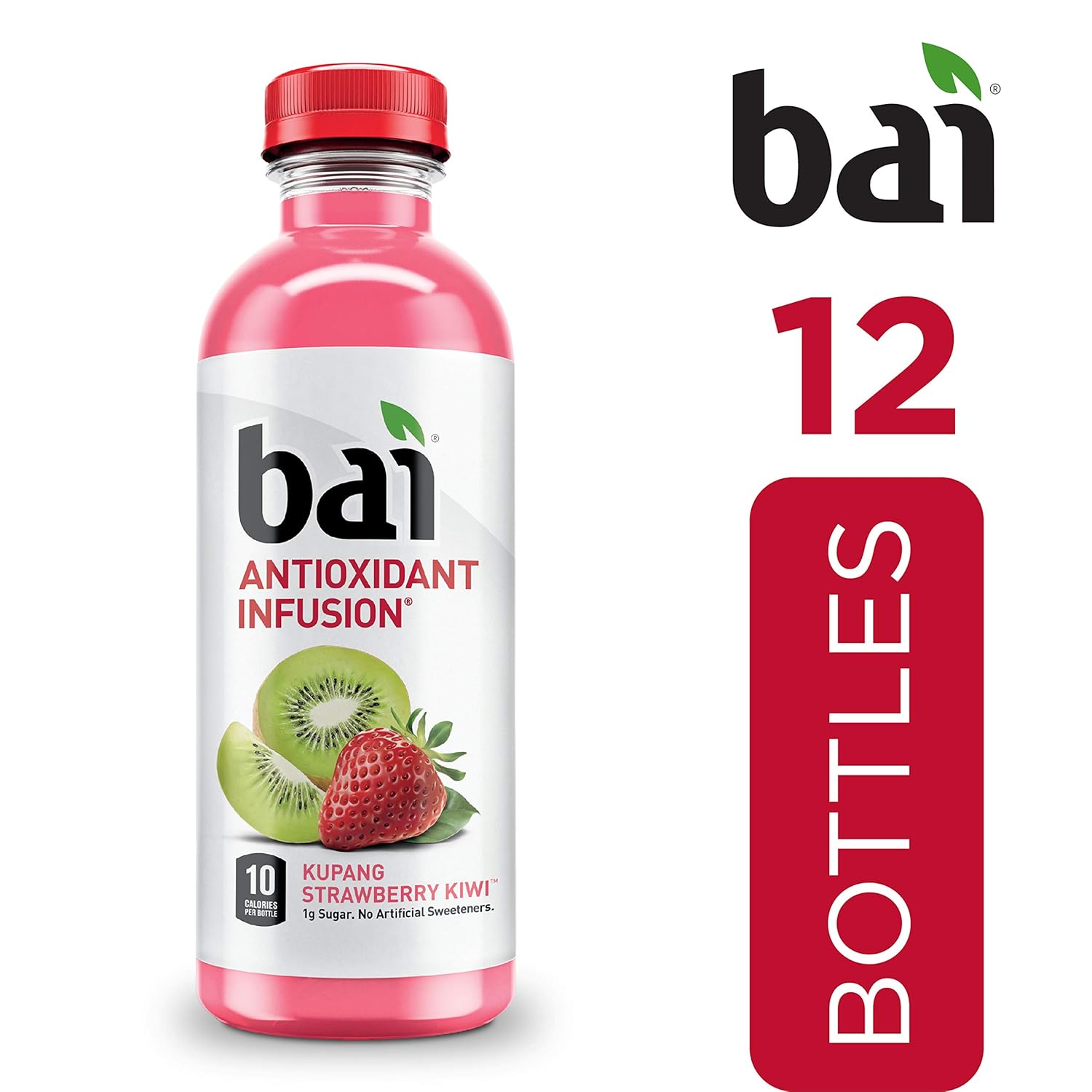 Bai Kupang Strawberry Kiwi, Antioxidant Infused Beverage, 18 fl oz bottle (Pack of 12)
