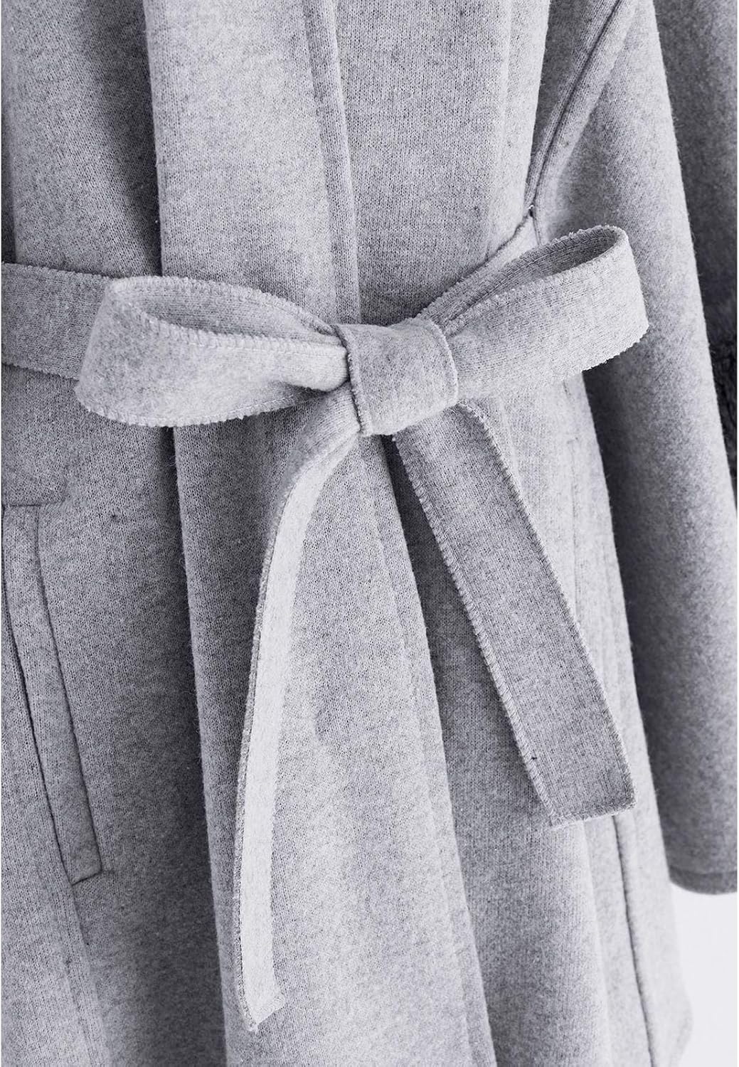 CHICWISH Women's Oatmeal/Grey/Black/Pink Self-Tie Bowknot Faux Fur Poncho