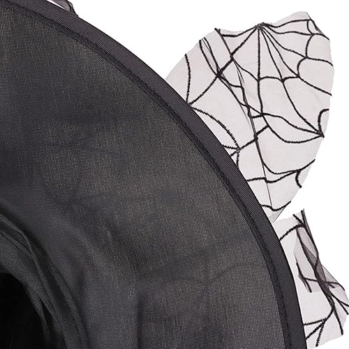 Miniatura 8 de Sombrero de bruja de Halloween para mujer, velos de encaje vintage, sombreros impresos, suministros de fiesta, accesorios de disfraz de Halloween