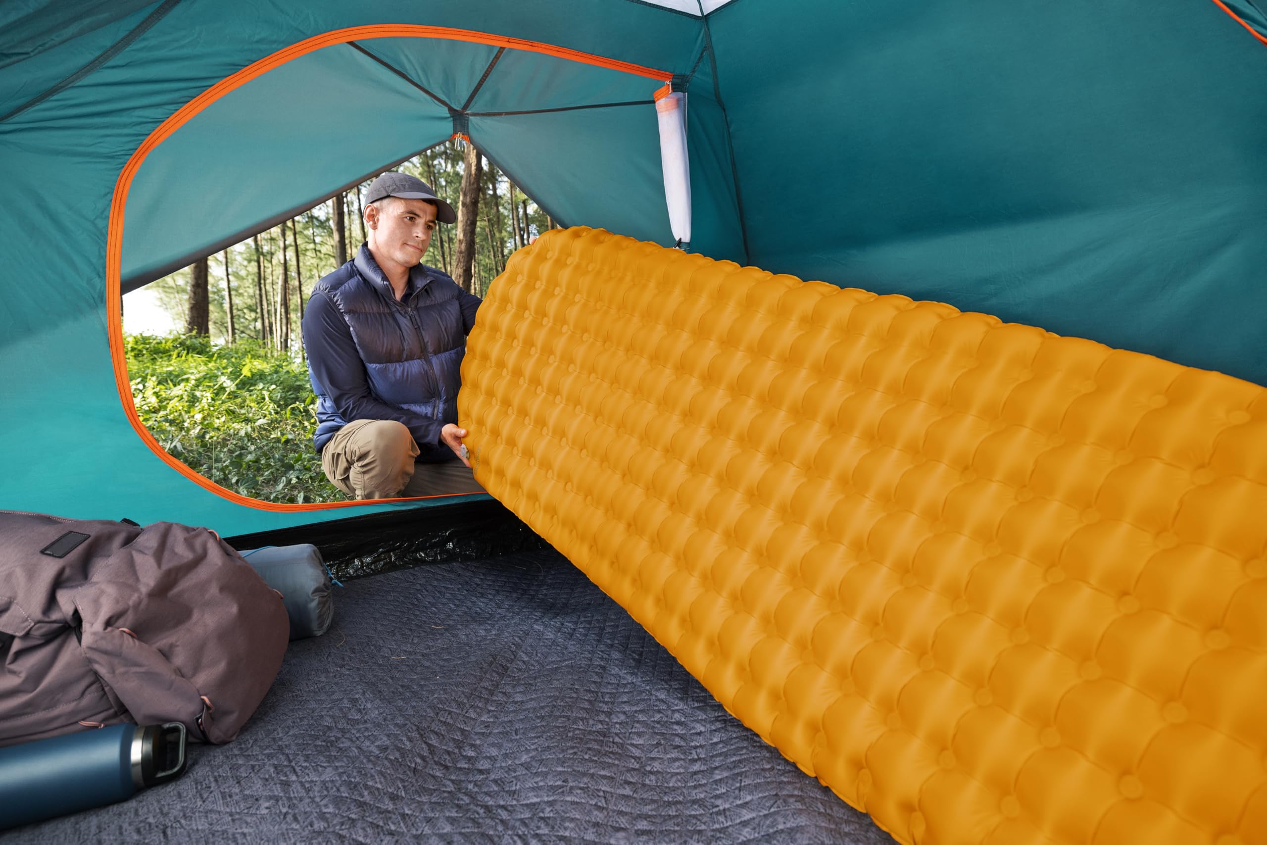 Bestway RidgeLite Izolowana duża podkładka do spania dla mumii, 1,93 m x 63,5 cm x 7,5 cm