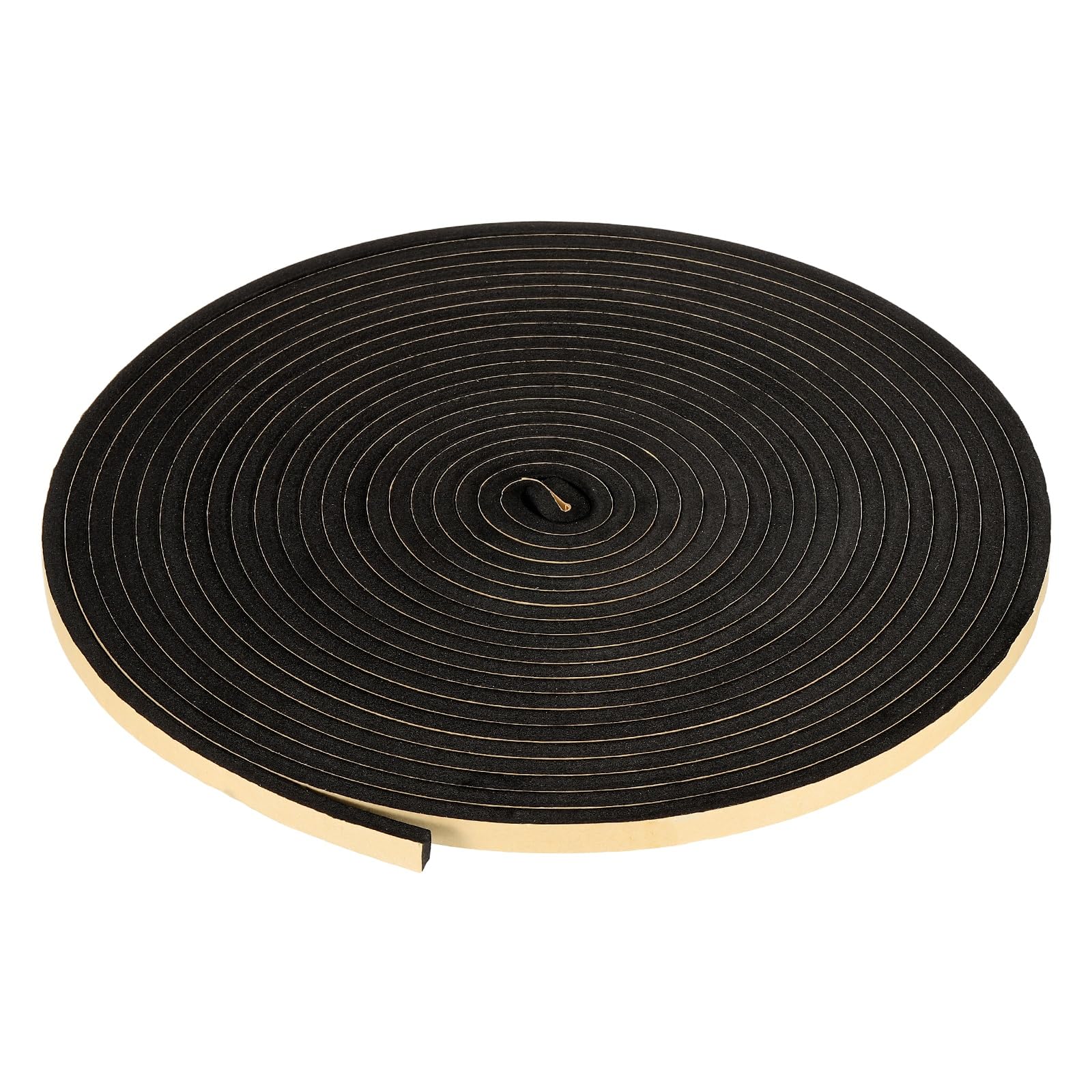 PATIKIL Foam Insulation Tape, 15mm W x 6mm t x 10 Meter Self Adhesive Weather Stripping Door Seal Strip for Door Window Air Conditioning, Black