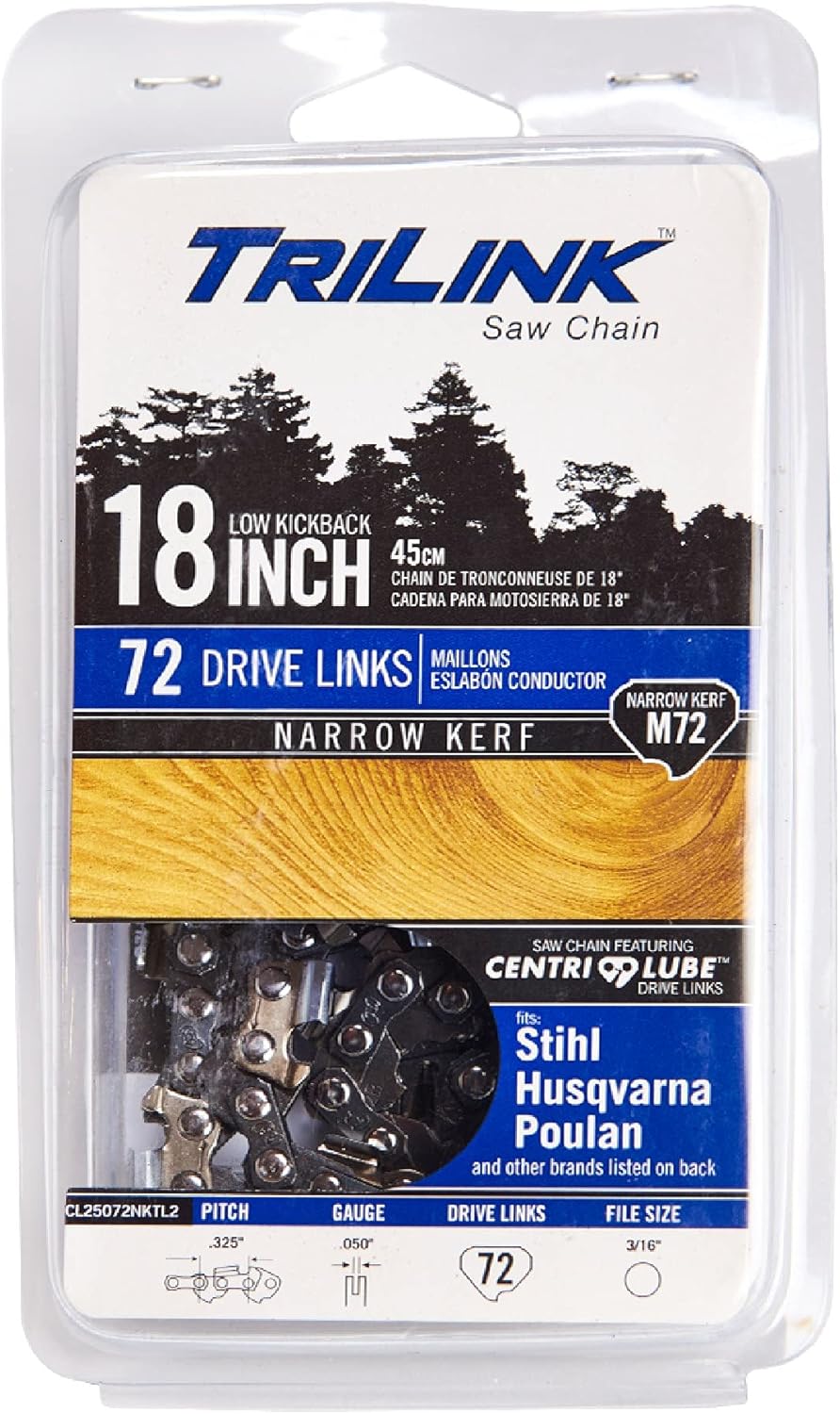 TriLink CL25072NKTL2 Chainsaw Chain .325 SemiChisel .050
