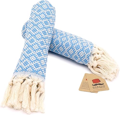Vista 75 de Bazaar Anatolia Juego de 2 toallas de mano turcas para baño, 39 x 19 pulgadas, algodón, toallas de mano decorativas para cocina, té, yoga, cara