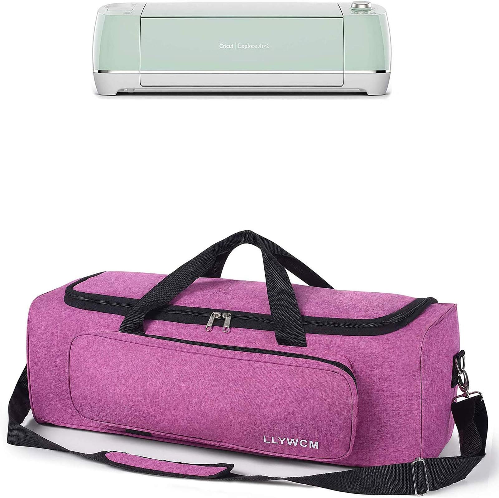 Lightweight Carrying Bag Compatible with Cricut Explore Air Cricut Maker Cricut Explore Air 2, Foldable Travel Tote Case for Die-Cut Machines Accessories and Supplies (Pink)