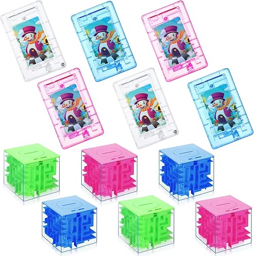 Syhood Caja de rompecabezas de dinero de plástico de 12 piezas, caja de rompecabezas de laberinto de dinero para adultos y niños, soporte de regalo