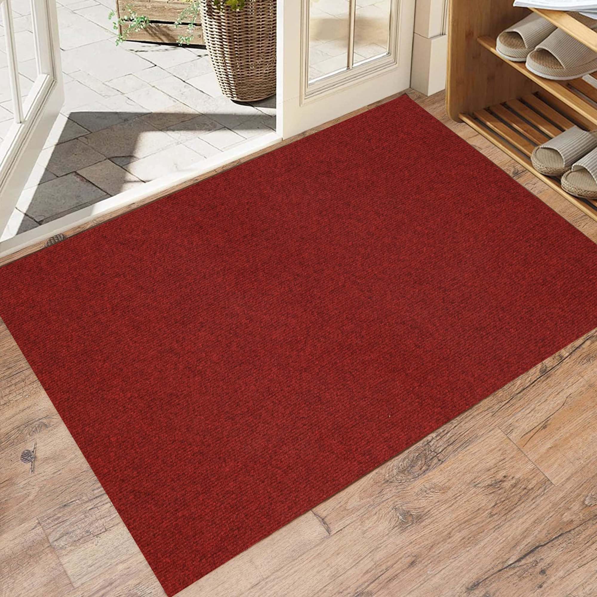 jxgzyy Red Runner Rug, 2'11" x 4'11" Red Carpet Runner for Party, Heavy Duty Non-Slip TPR Backing, Trimmable Waterproof Outdoor Mat for Muddy Paws,