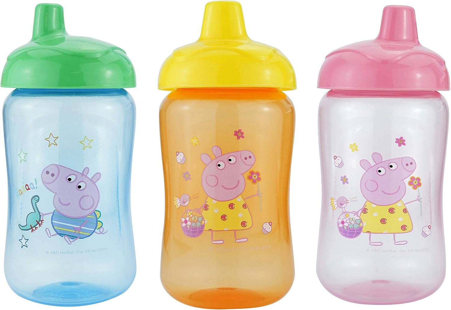 HOVUK Peppa Sippy Cup, Set of 3 Beakers for Toddlers Non Spill Cup for