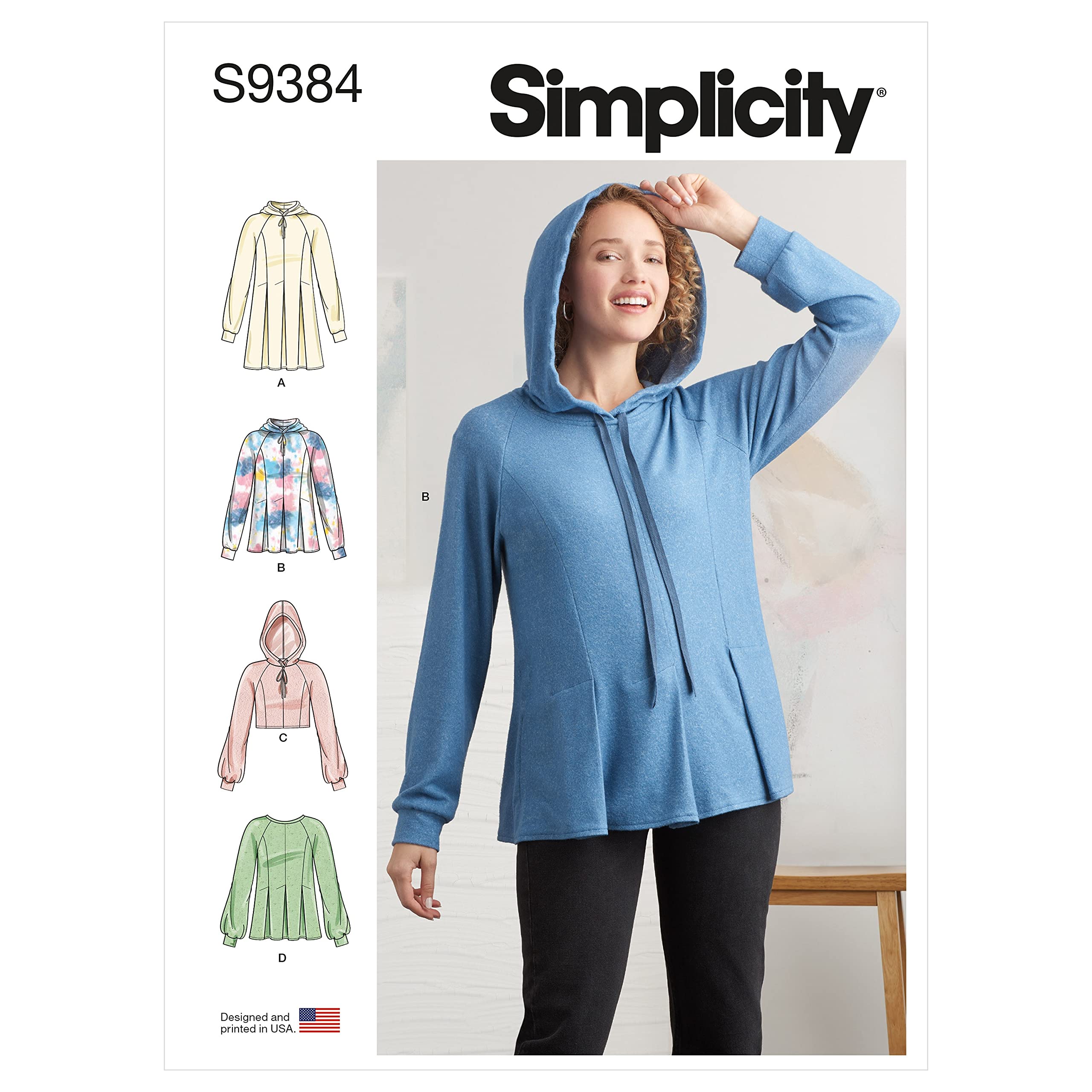 Simplicity Sewing Pattern S9384 Misses' Sweatshirts, 16-18-20-22-24