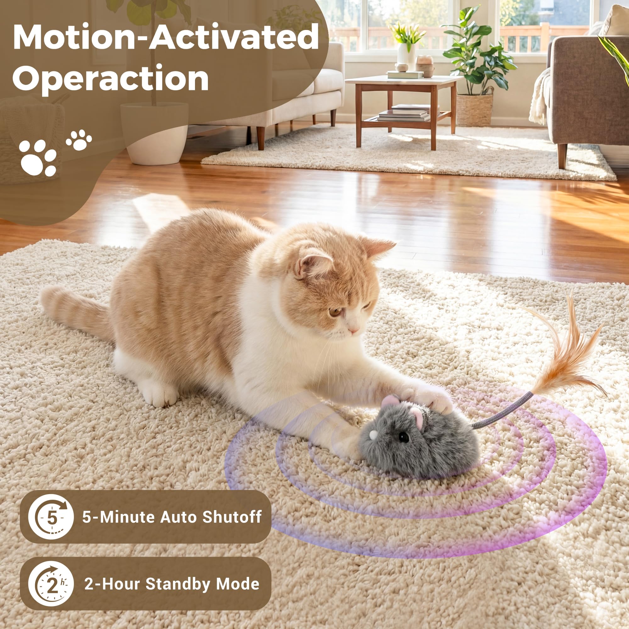 Juguete interactivo con control remoto automático para gatos, juguete de peluche para gatos, funciona con pilas