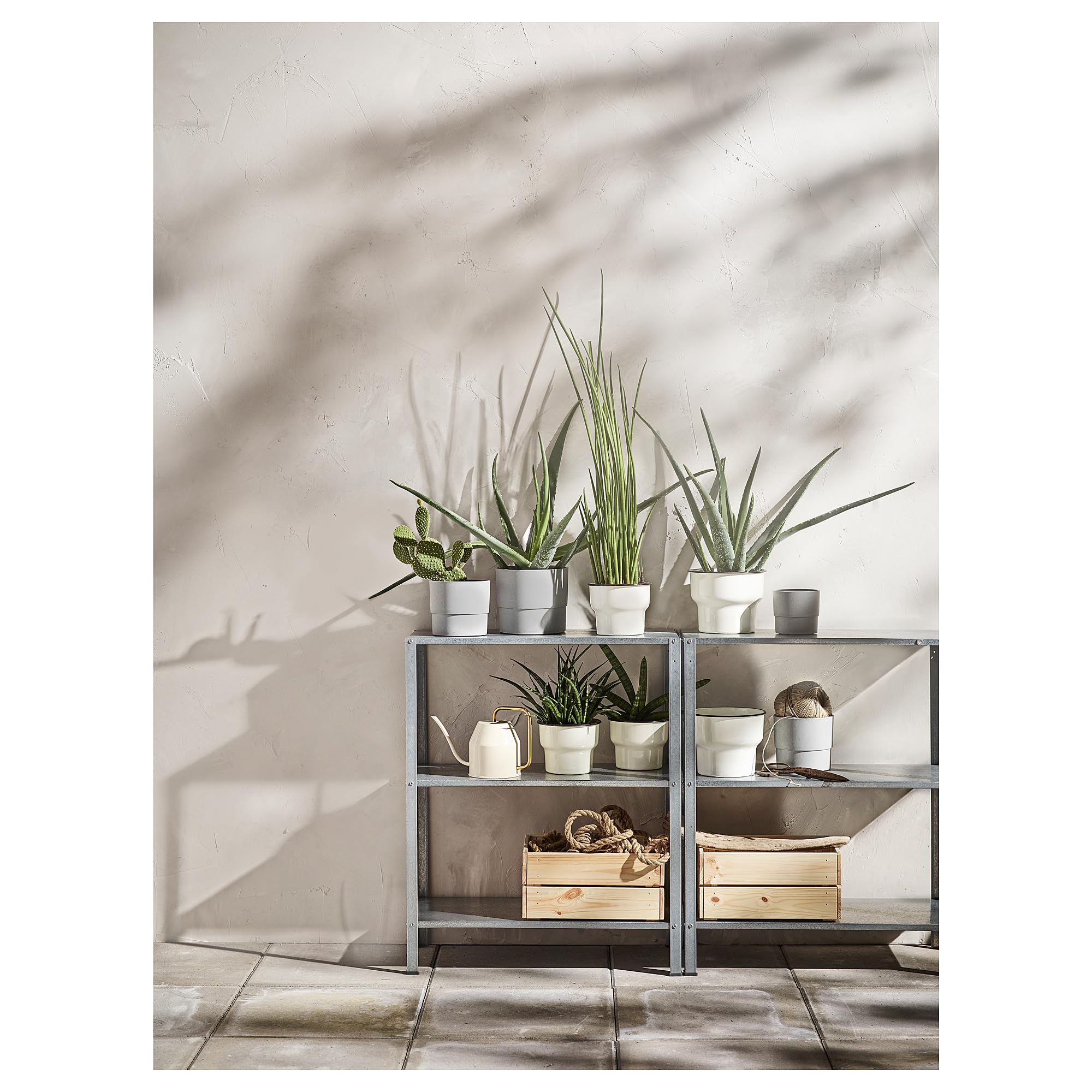 Hyllis Étagère de rangement en acier pour jardin ou extérieur 3 étages, 60 x 27 x 74 cm