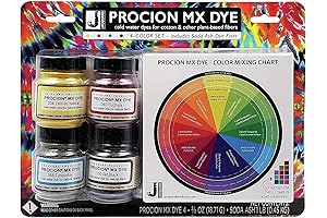 Jacquard Procion MX Dye Kit with Fabric Dye, Soda Ash, and Color Mixing Chart
