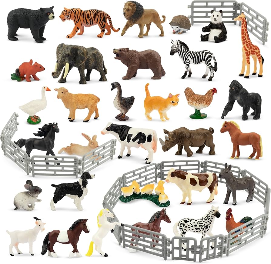 Amazon.co.jp: TOYMANY 50PCS動物フィギュアセット 野生動物フィギュア