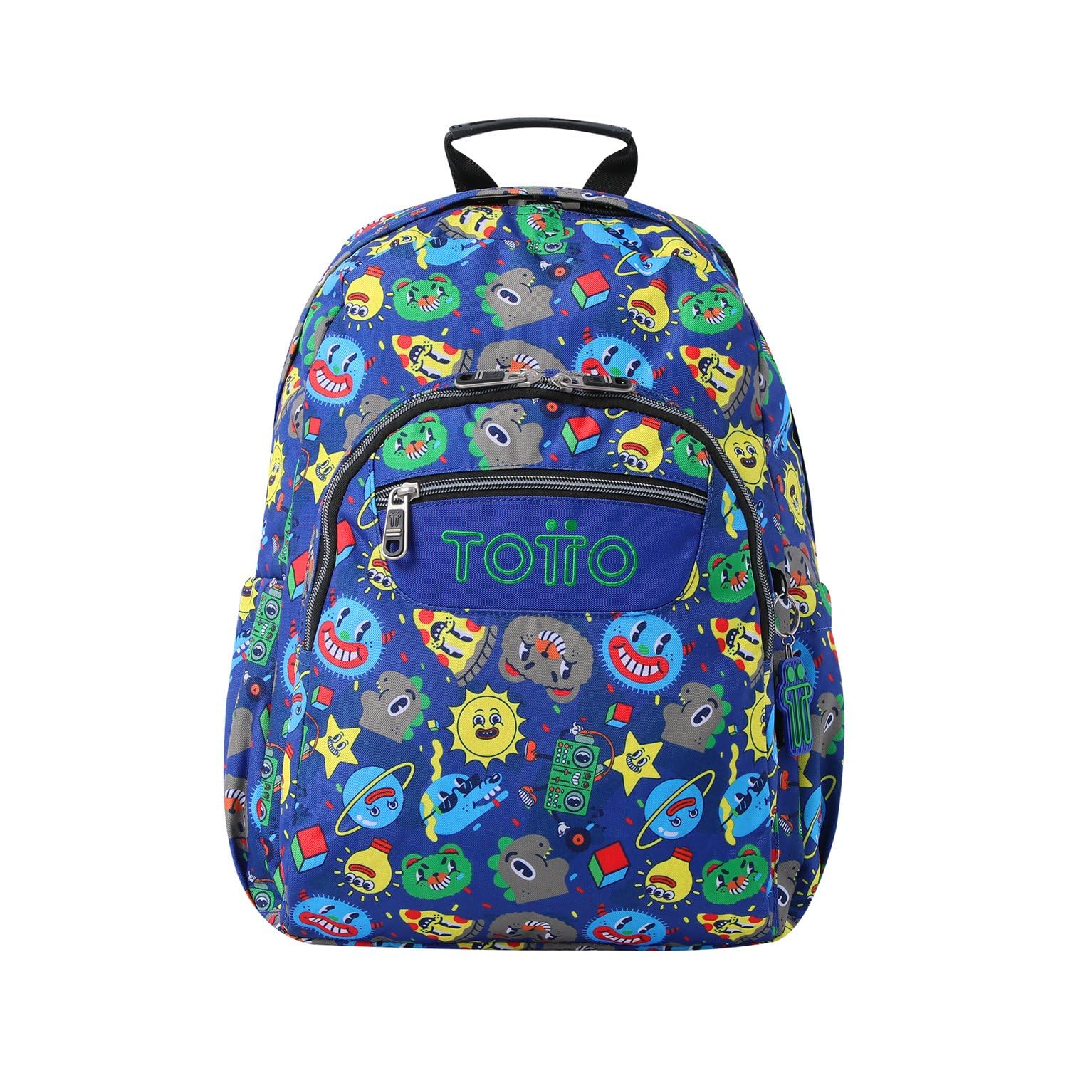 TOTTO Mochila Escolar Adaptable a Carro, Modelo Acuareles, Capacidad 20 L, Bolsillo para Pc 14", 2 Bolsillo Botella, Espaldar Ergonómico con Flujo de Aire, Cómodas Correas en S, Estampado Tello