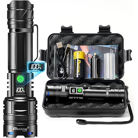 Rechargeable Flashlights 100k Lumen Super Bright LED 3280ft