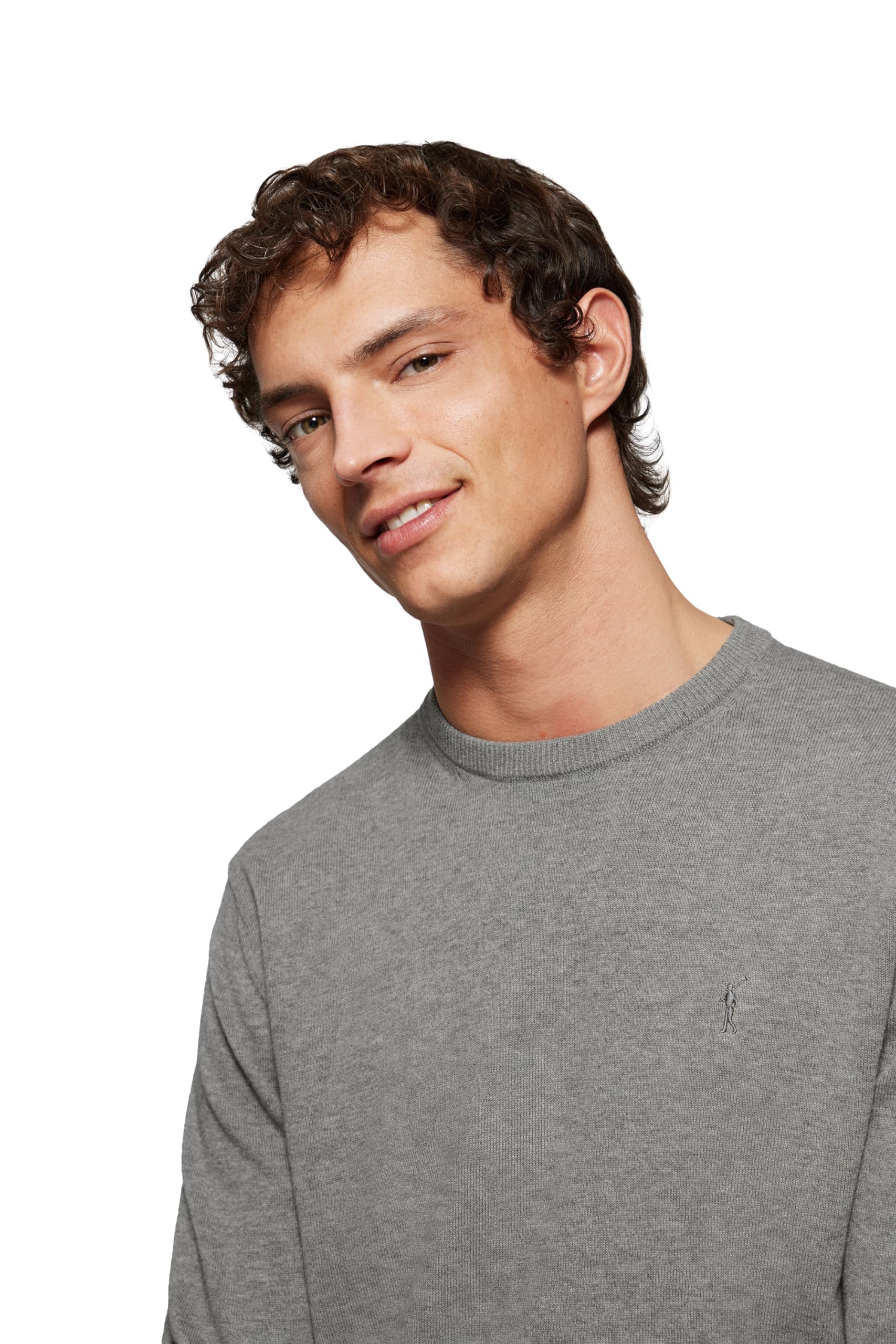 Polo Club Maglia a Maniche Lunghe da Uomo Scollo Rotondo 100% Cotone Jersey