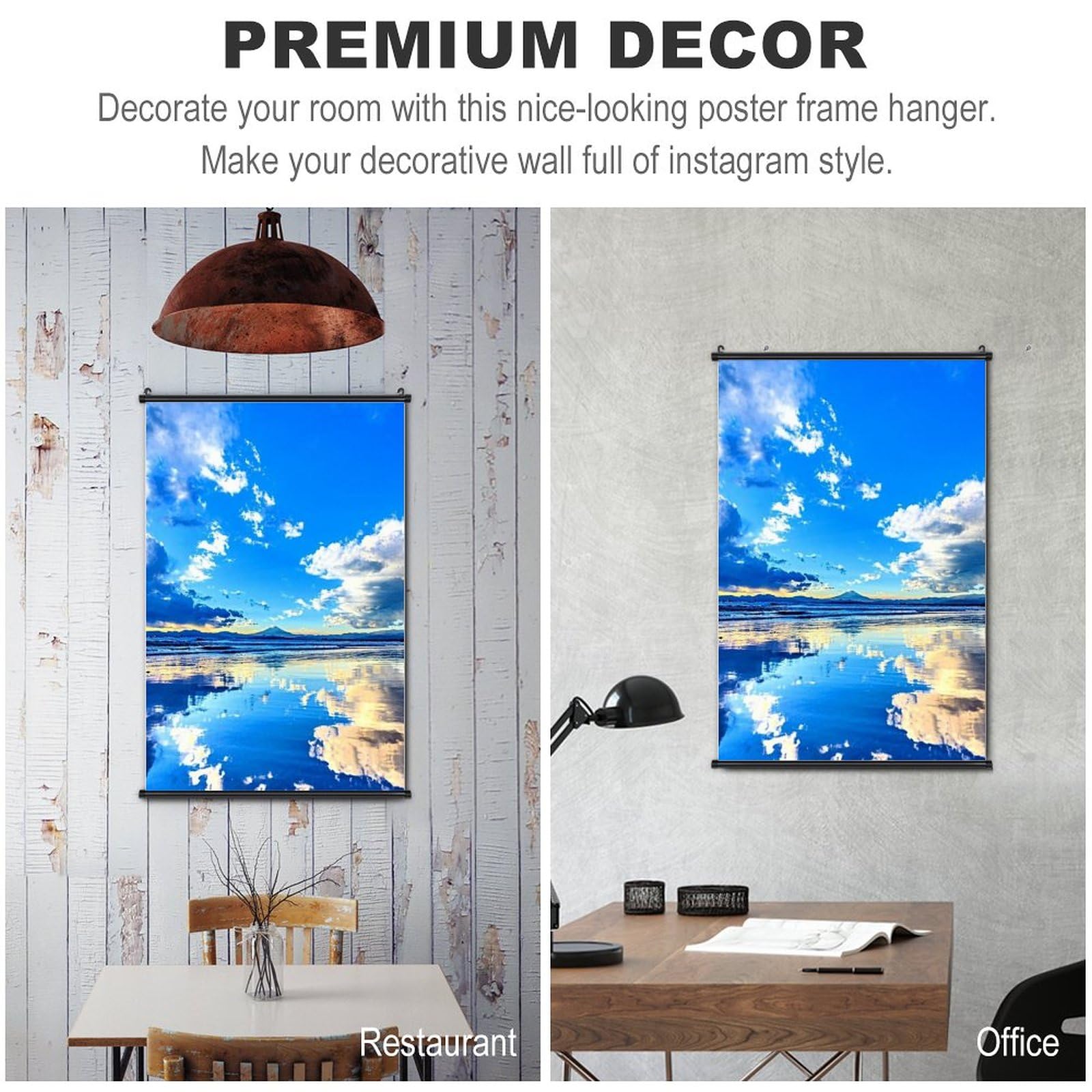 Amazon.co.jp: 空と雲がビーチに映る ポスター 壁掛け 掛け画