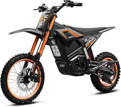 QuietEase Electric Dirt Bike for Adults Teens, 3000W Brushless 220Nm Motor - 45 Slope, 38 MPH, 48V/23.4Ah Removable Battery, Dual Hydraulic Brakes & Full Suspension Electric Motorcycle for Age 13+