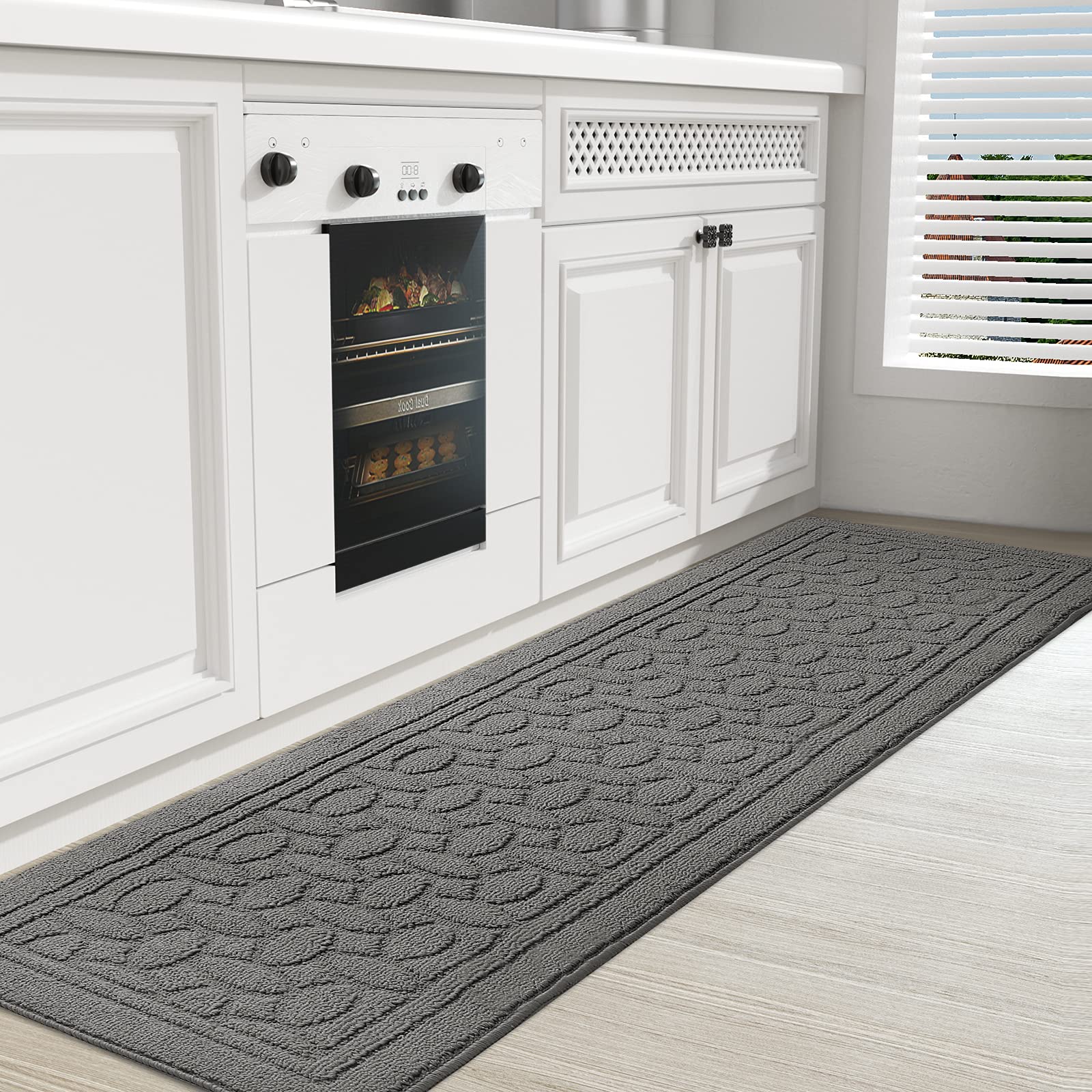 Tappeto Runner Per Cucina 4,8 Metri, Stile Astratto 3D, Antiscivolo E Lavabile, Spessore 6 Mm, 90x480 Cm, Adatto A Cucina, Soggiorno, Bagno