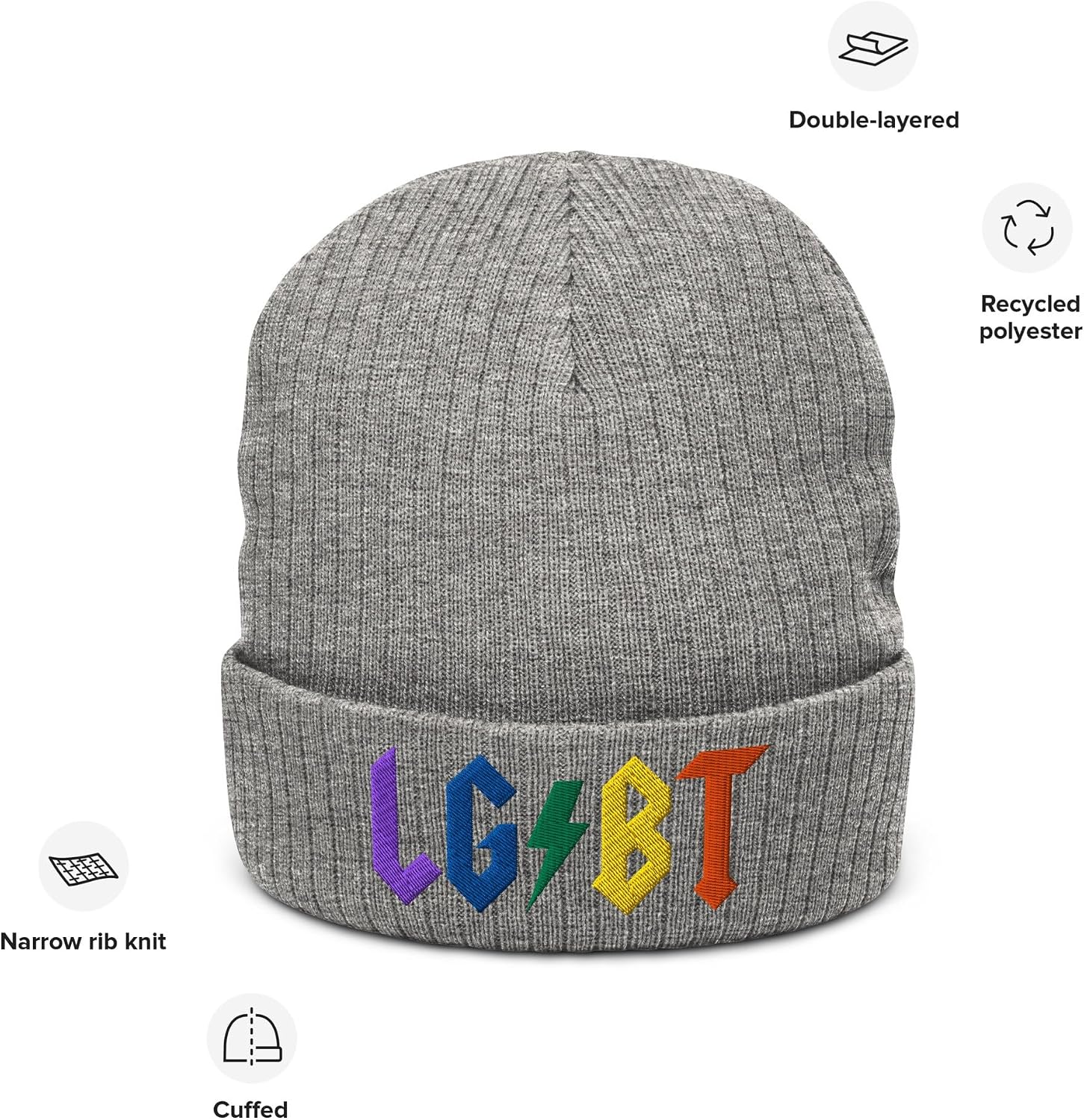 Allies LGBT Rocks Beanie | Rock 'n Roll Style Winter Hat for LGBTQ+ Pride Unisex Design for Men and Women